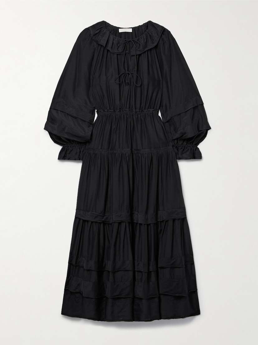 Ulla Johnson Ethel Tiered Cotton And Silk-blend Voile Midi Dress