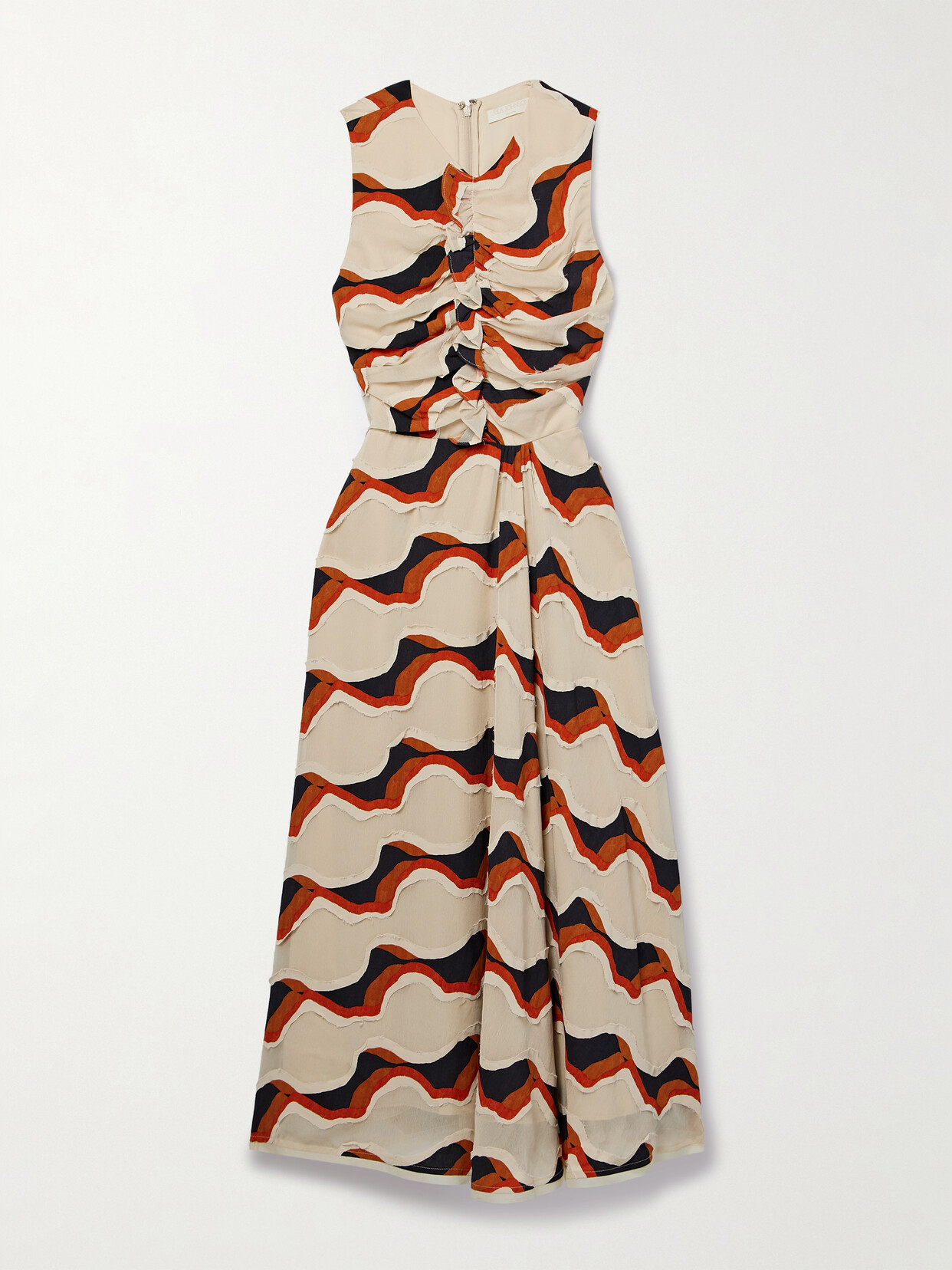 Ulla Johnson Cruz Ruffled Printed Devoré-chiffon Midi Dress - Neutrals