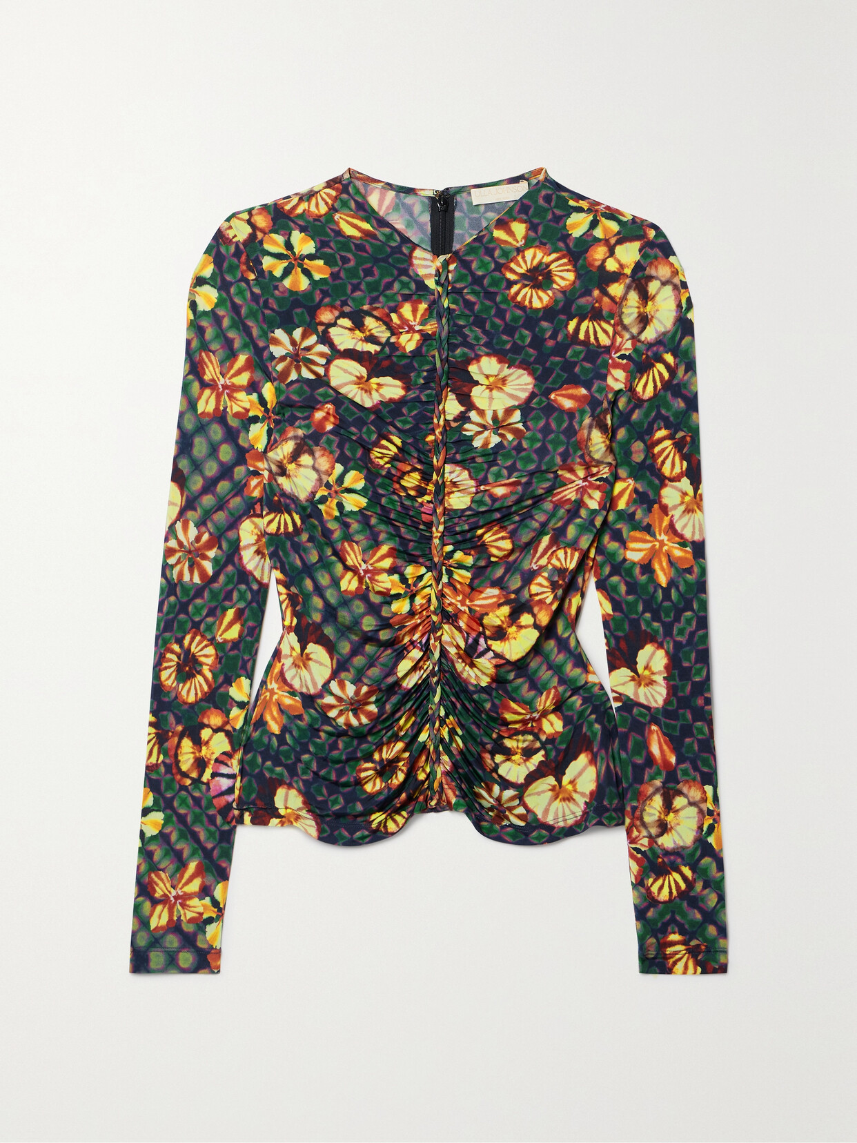 Ulla Johnson - Ricci Ruched Printed Stretch-jersey Top - Green