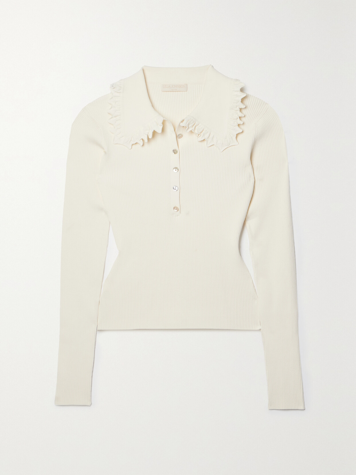 Ulla Johnson - Liese Ruffled Ribbed-knit Sweater - White