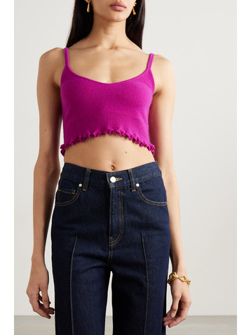 Ulla Johnson Elia cropped ruffled cashmere tank