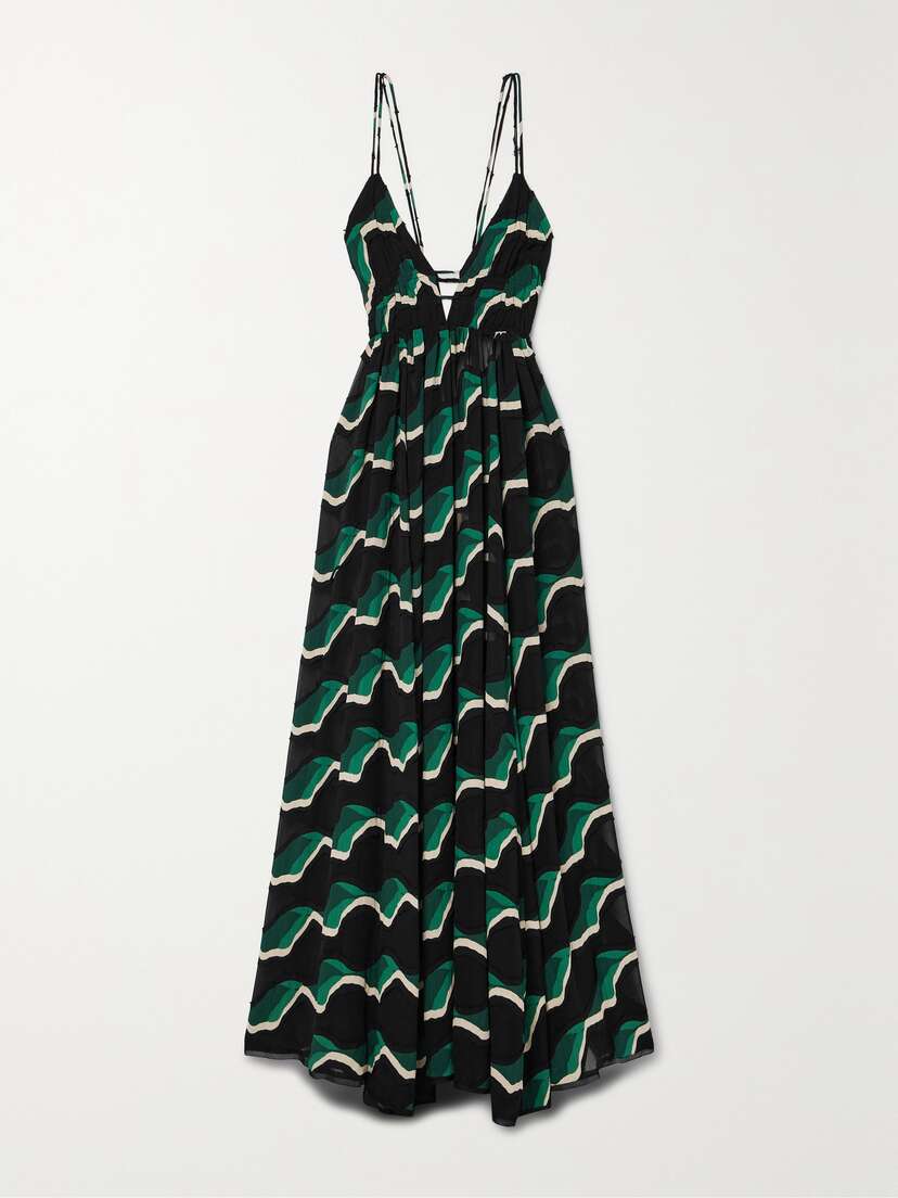 Ulla Johnson Adonis Open-back Fil Coupé Chiffon Maxi Dress