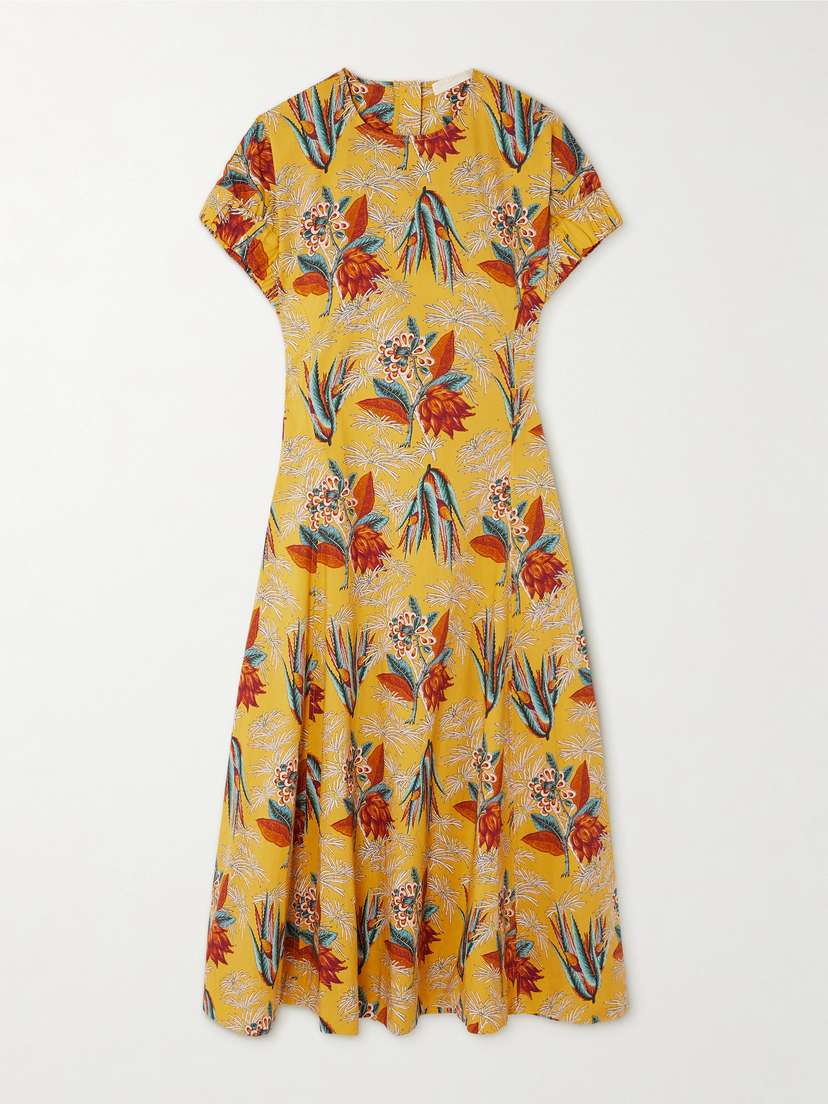 Ulla Johnson Devon Floral-print Cotton-poplin Midi Dress