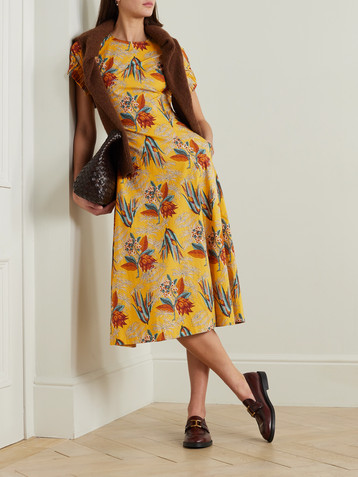 Ulla Johnson Devon floral-print cotton-poplin midi dress