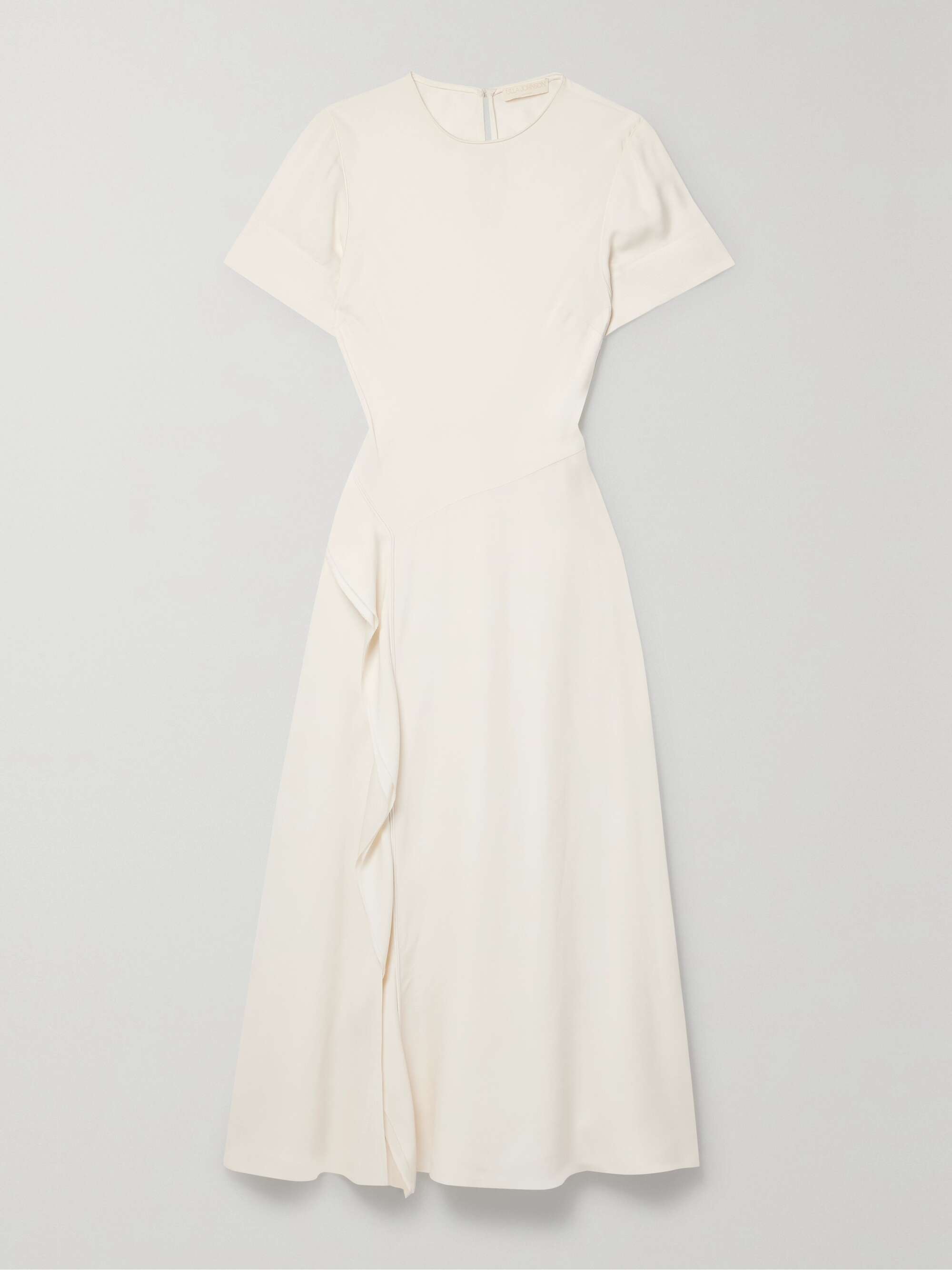 ULLA JOHNSON Cassia ruffled crepe de chine midi dress | NET-A-PORTER