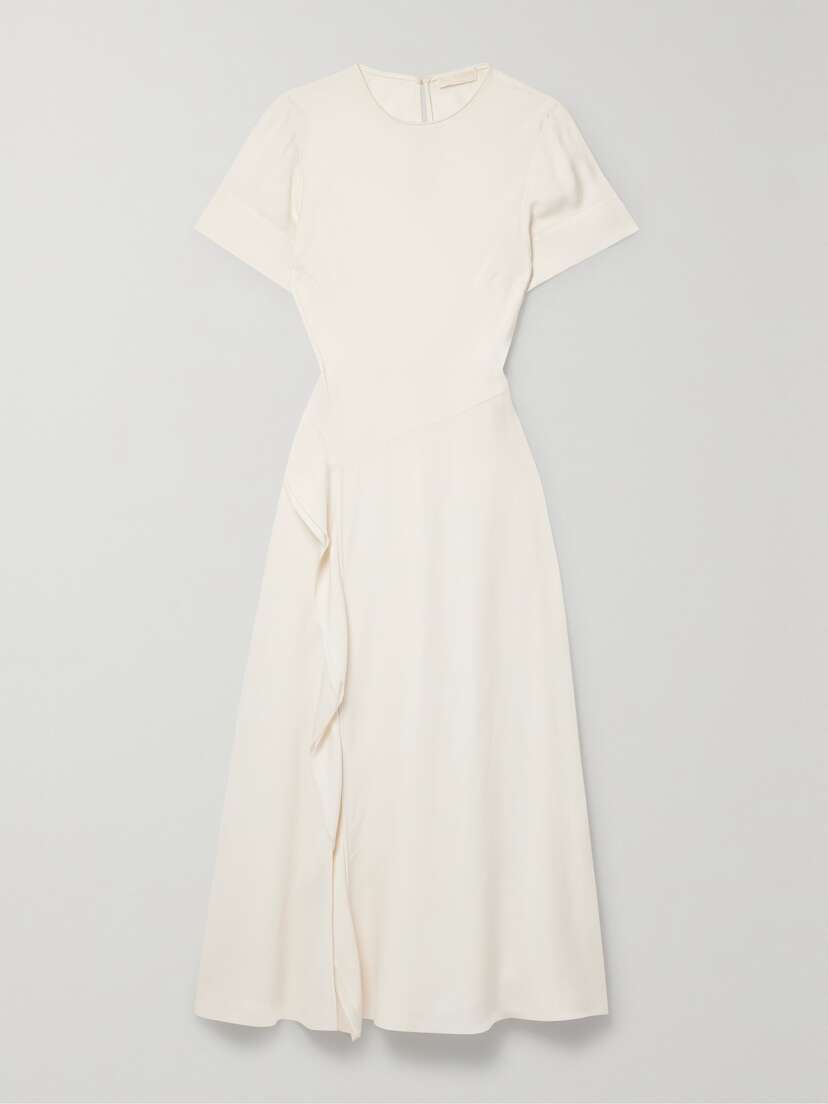 Ulla Johnson Cassia Ruffled Crepe De Chine Midi Dress - US00