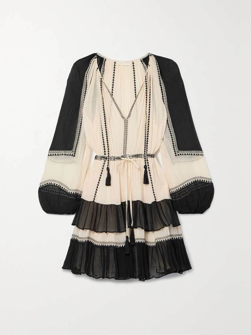 Ulla Johnson Loreli Embroidered Silk-crepon Mini Dress