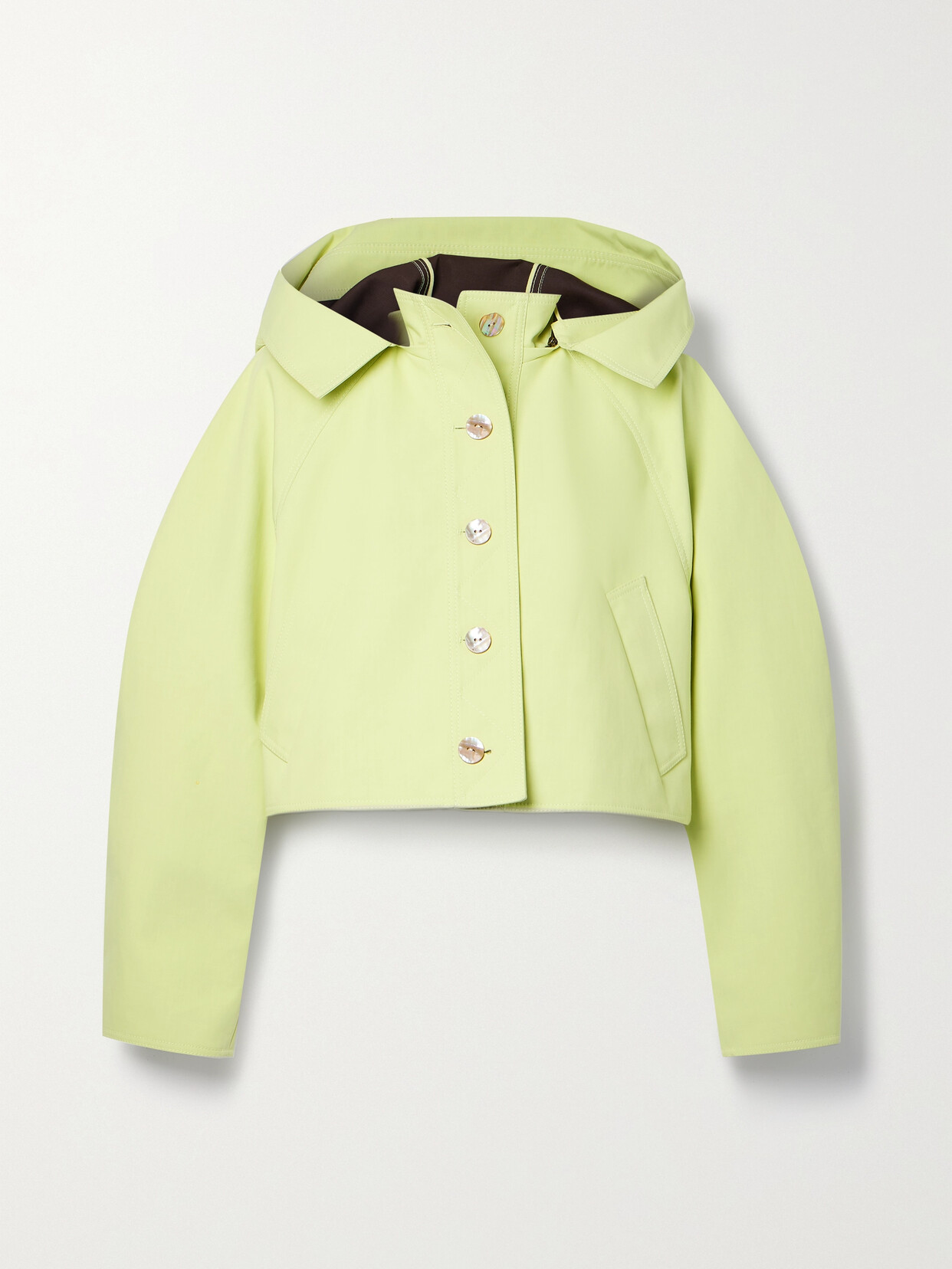 Ulla Johnson Yves Cropped Cotton Hooded Jacket In Green