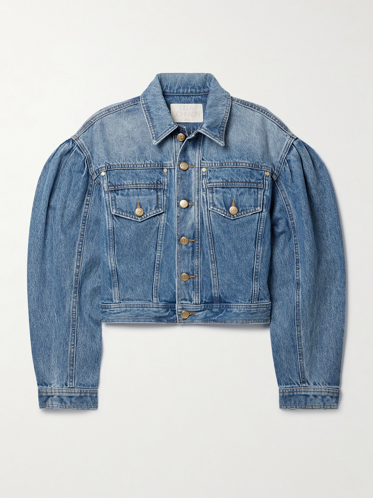 Ulla Johnson The Cosette Cropped Denim Jacket In Blue