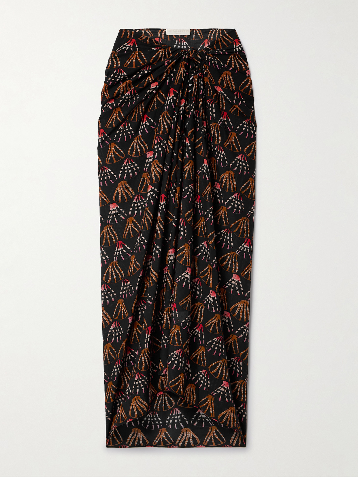 Ulla Johnson Paz Printed Cotton-blend Voile Pareo In Brown