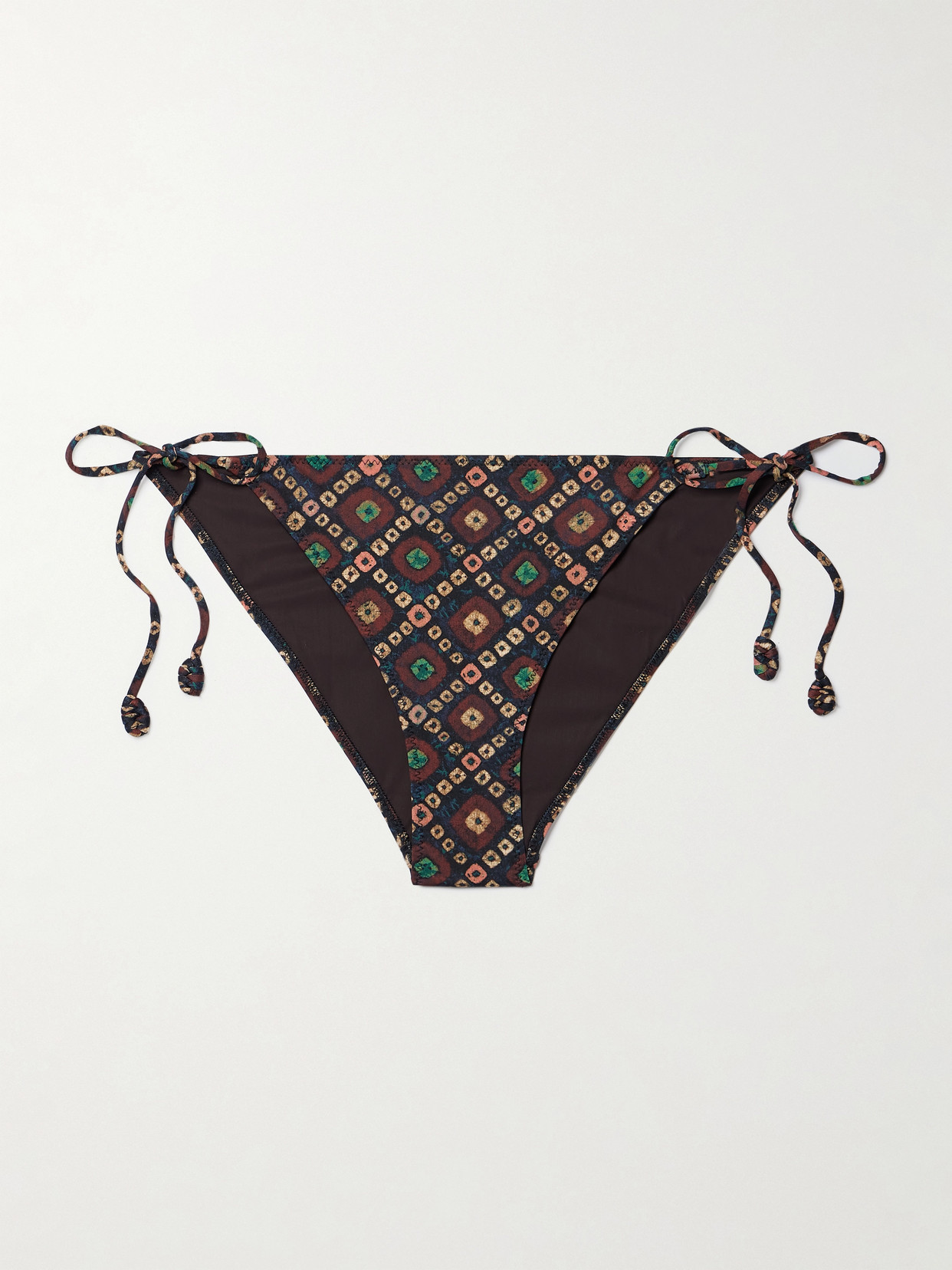 Shop Ulla Johnson Brynn Printed Bikini Briefs In Metallic