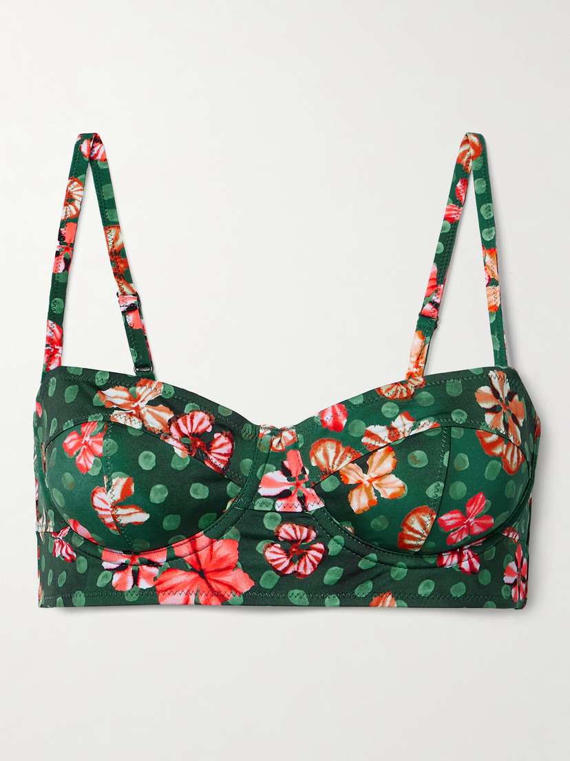 Ulla Johnson Zahara Printed Underwired Bikini Top - x large