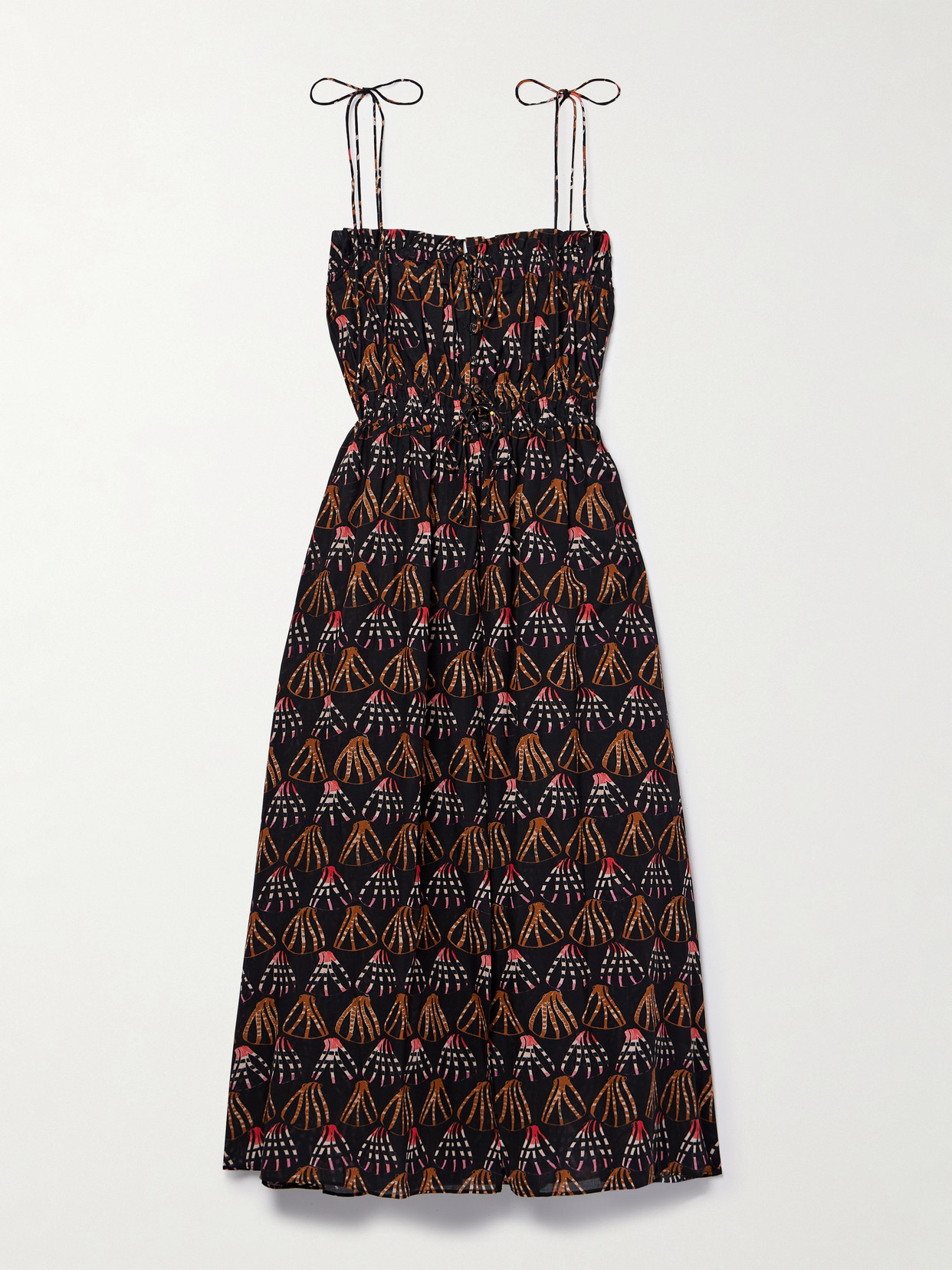 Ulla Johnson Asli Ruffled Printed Cotton-blend Voile Midi Dress - Brown