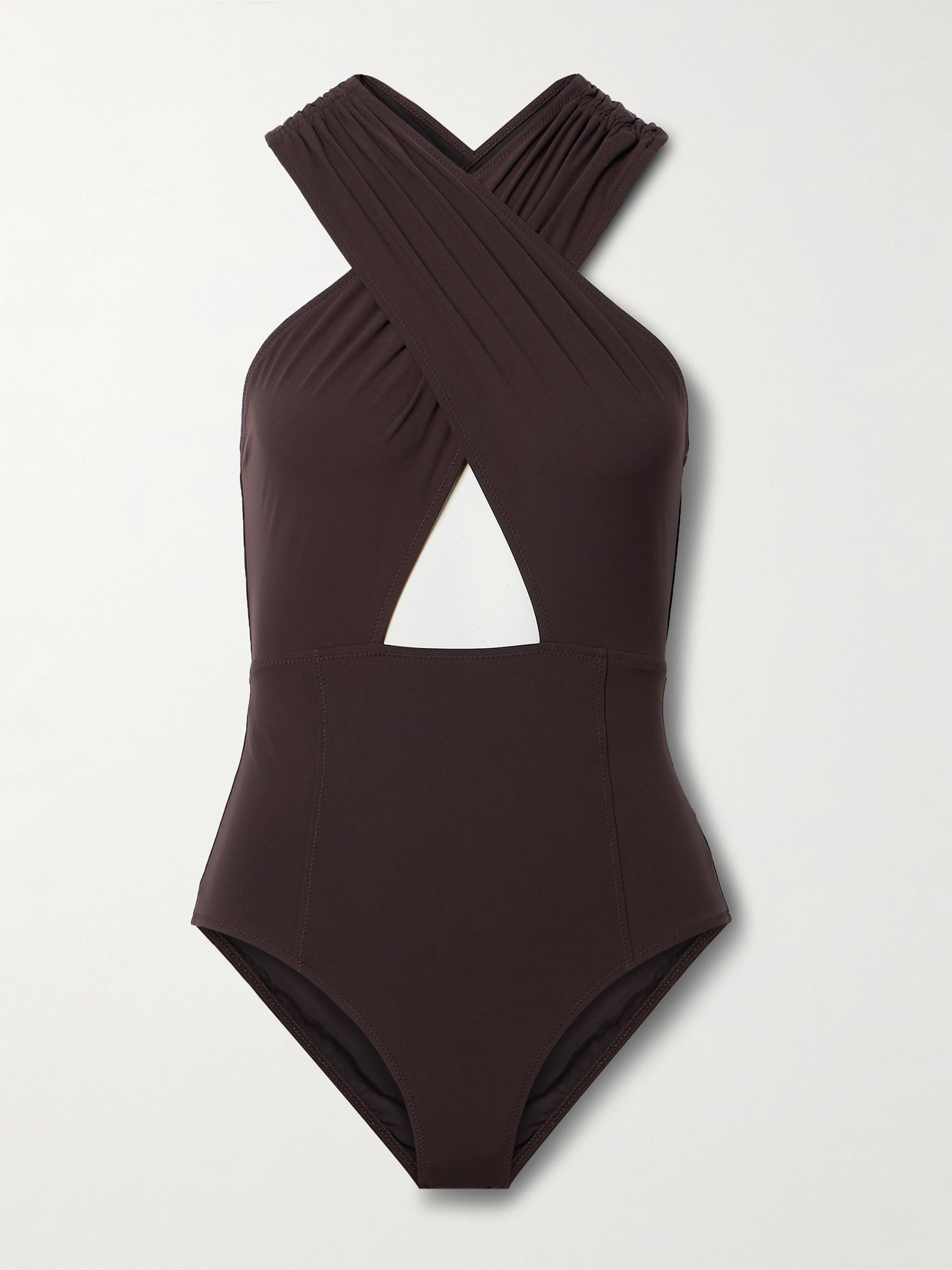 Shop Ulla Johnson Kieran Cutout Swimsuit In Brown