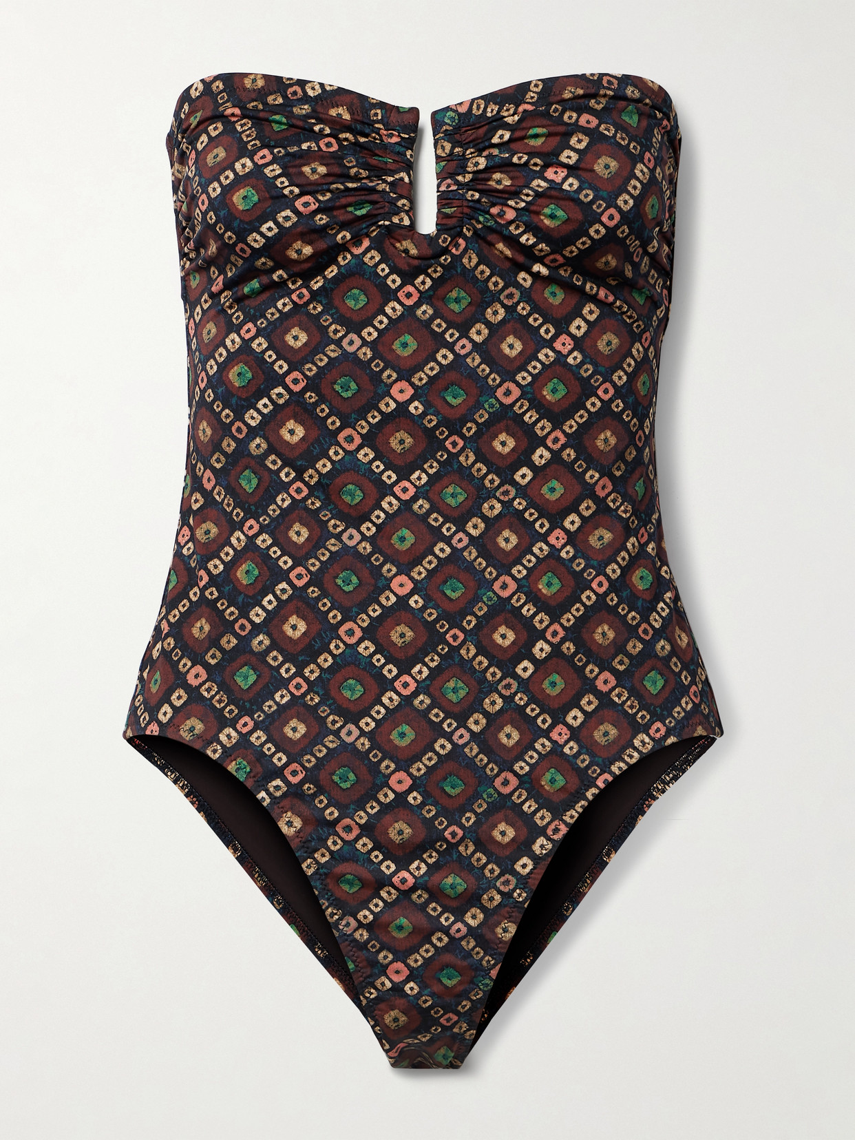 Ulla Johnson Monterey Strapless One-piece Swimsuit In Brown