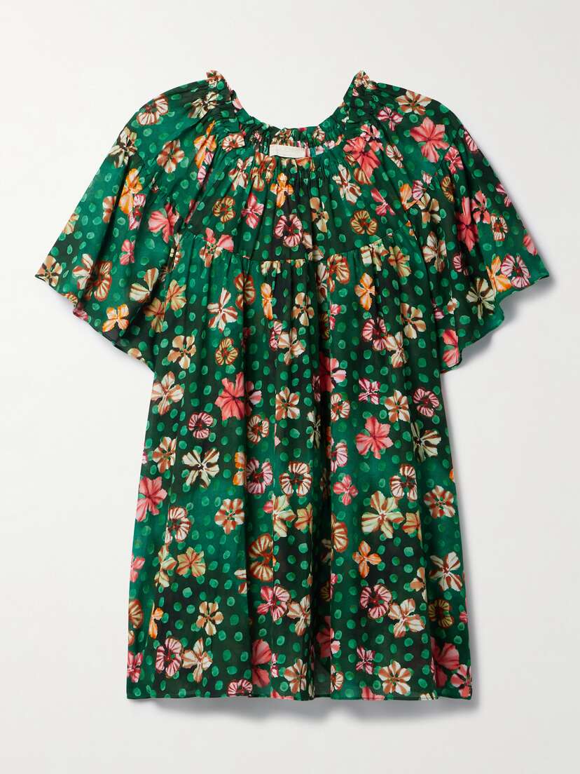 Ulla Johnson Gallia Printed Cotton-blend Voile Mini Dress - x large