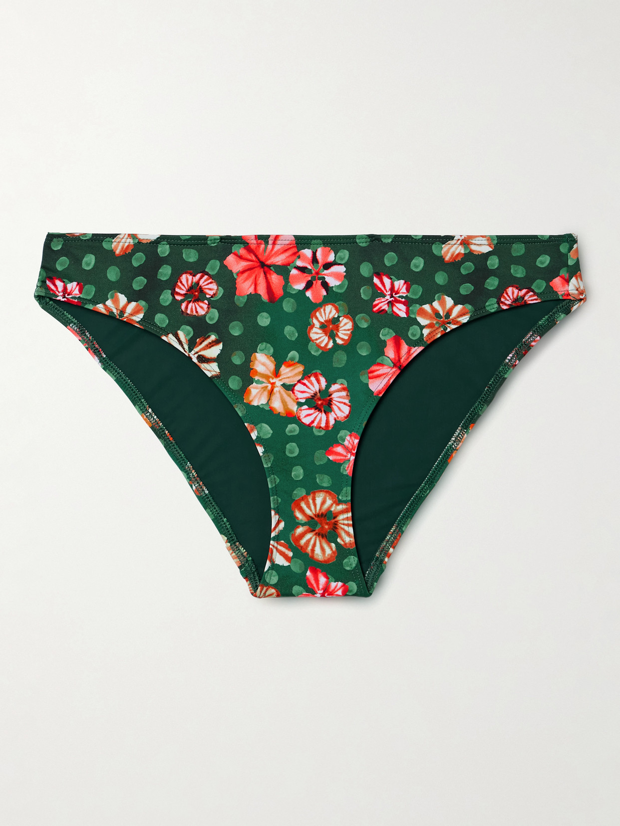 Ulla Johnson Dani Printed Bikini Briefs In Green