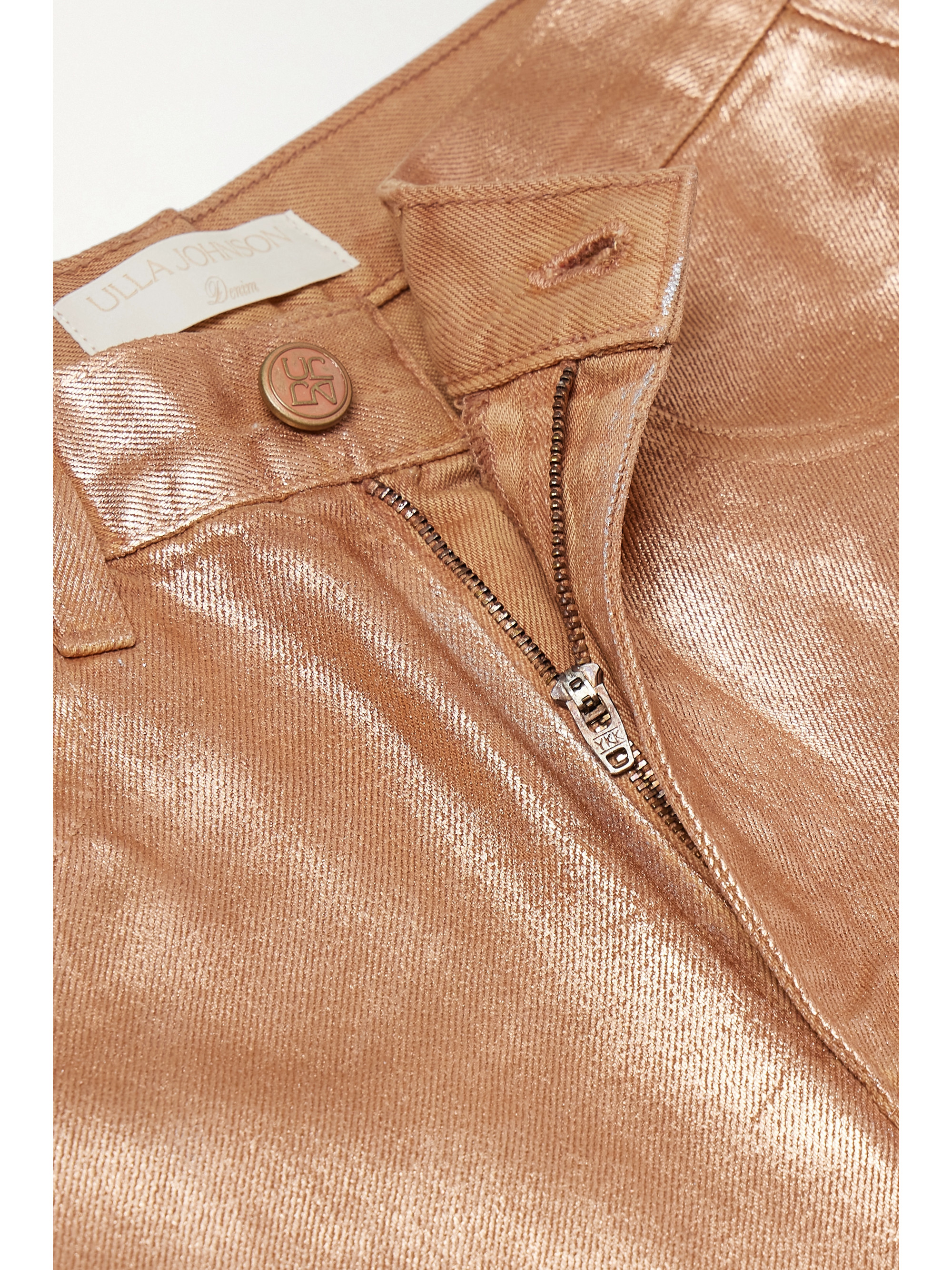 Ulla Johnson The Agnes high-rise straight-leg metallic jeans