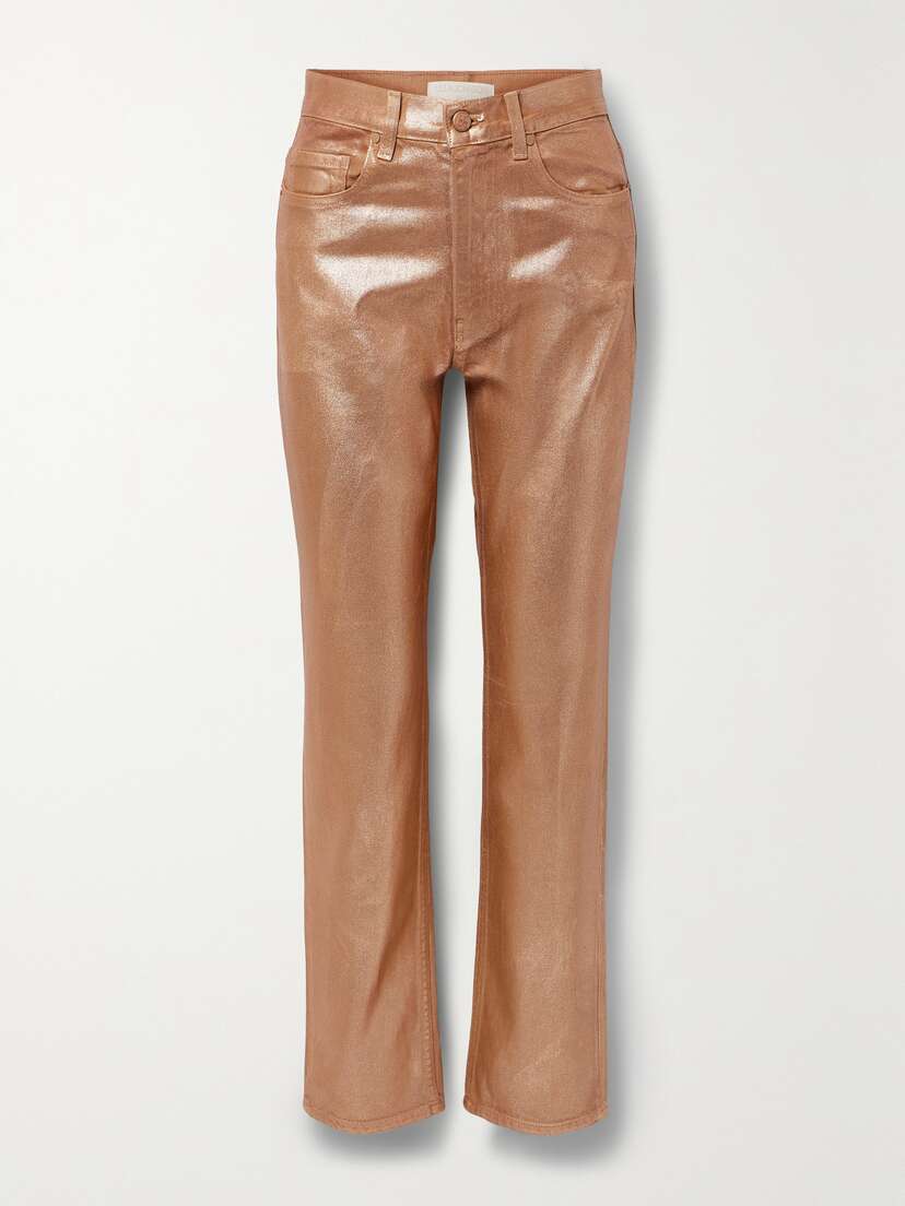 Ulla Johnson The Agnes High-rise Straight-leg Metallic Jeans