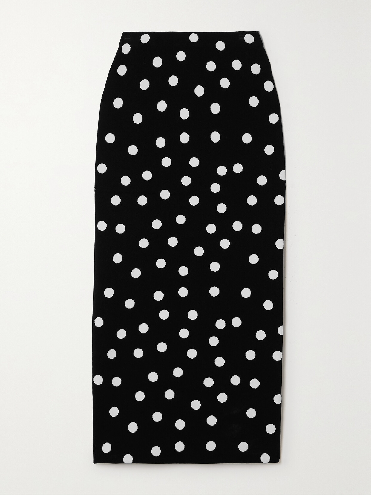 Carolina Herrera Polka-dot Stretch-knit Midi Skirt In Black