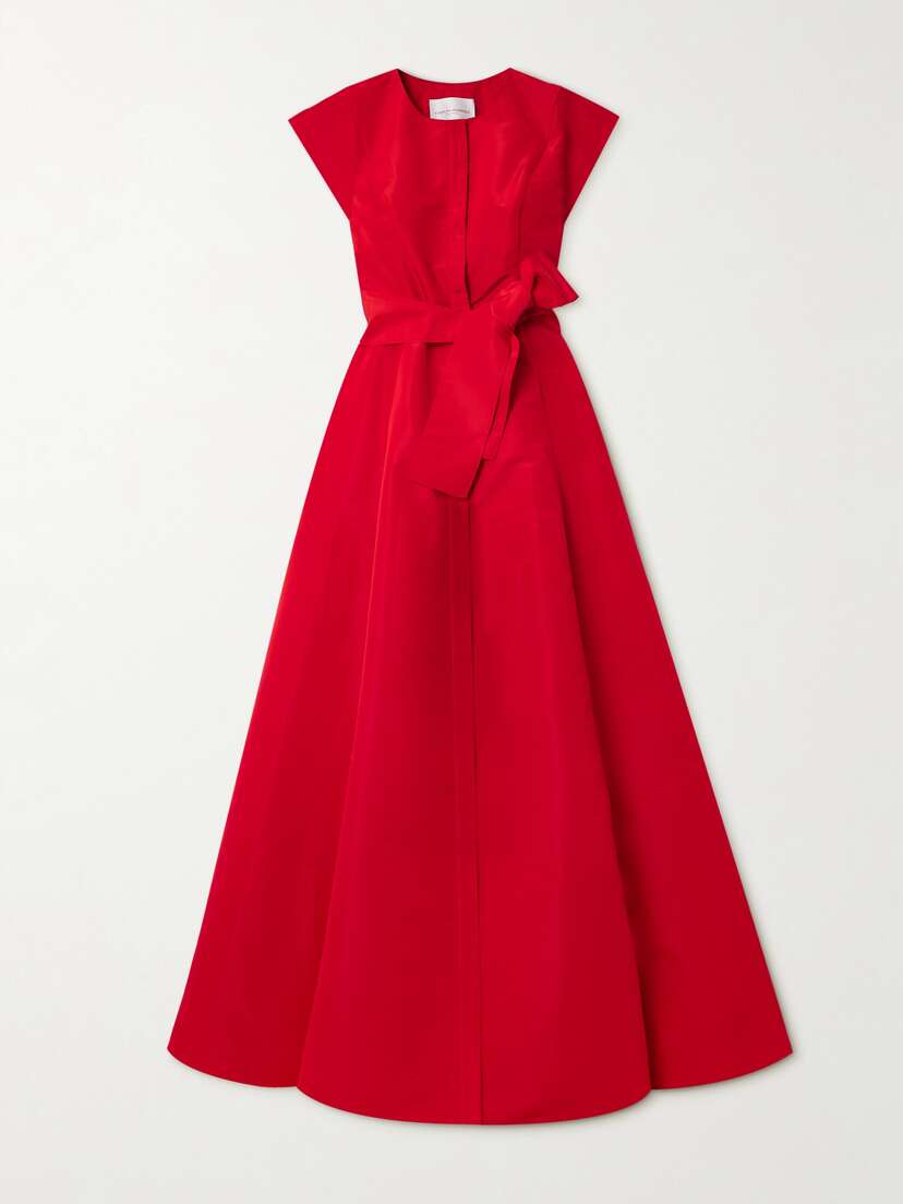 Carolina Herrera Belted Silk-mikado Gown