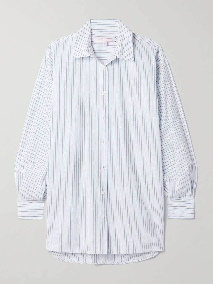 Carolina Herrera Oversized Striped Cotton-poplin Shirt