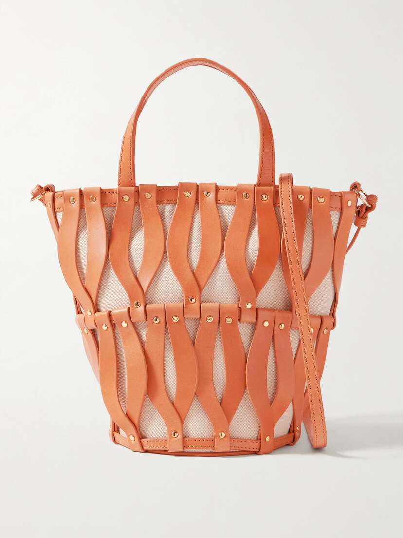 Ulla Johnson Indra Mini Studded Leather And Canvas Tote