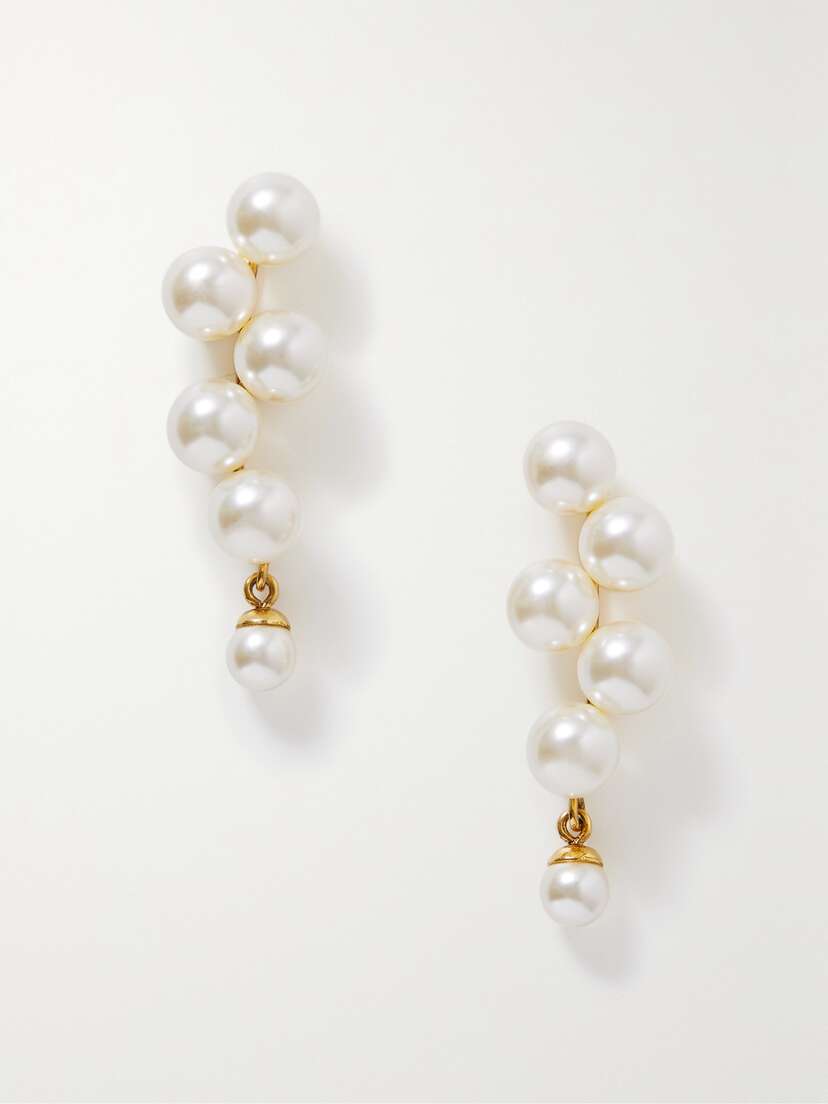 Jennifer Behr Marcella Gold-plated Faux Pearl Earrings -  - One size