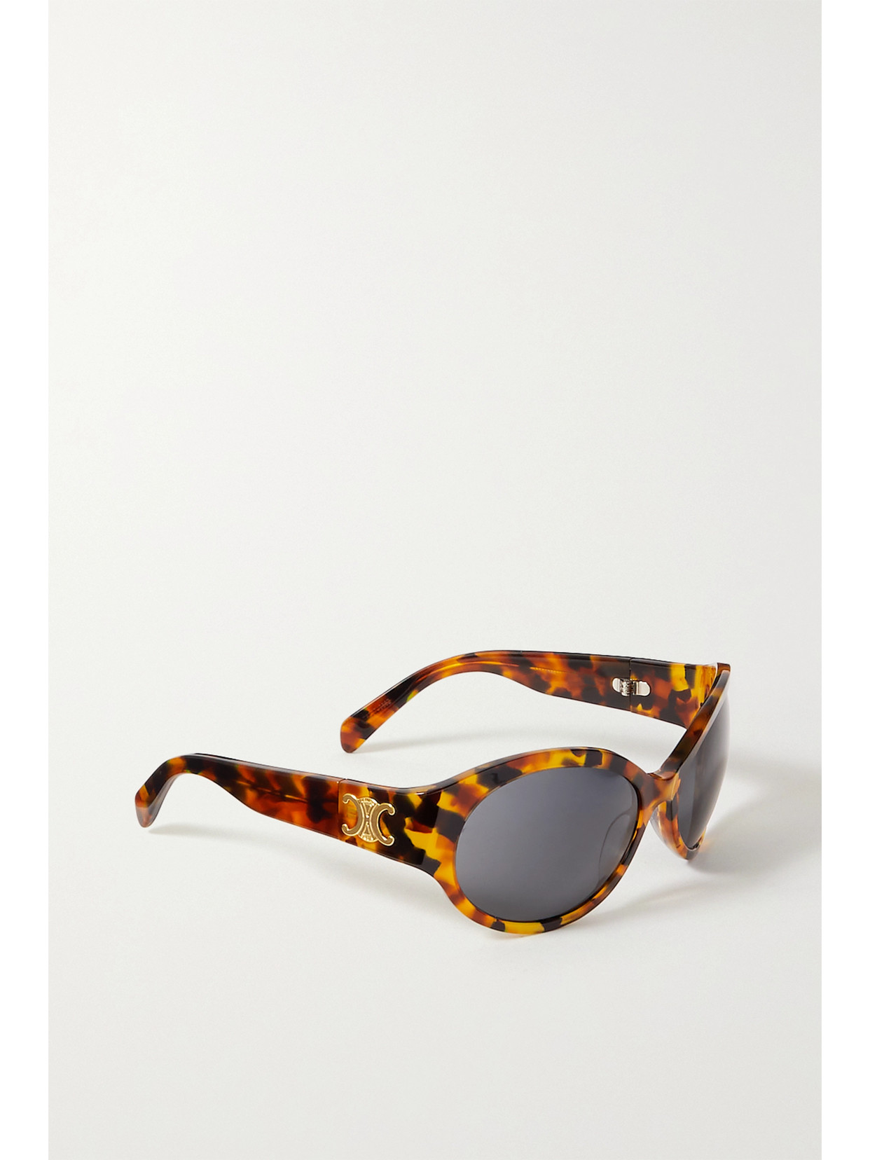 Celine Triomphe Oversized Round-frame Tortoiseshell Acetate Sunglasses In Brown