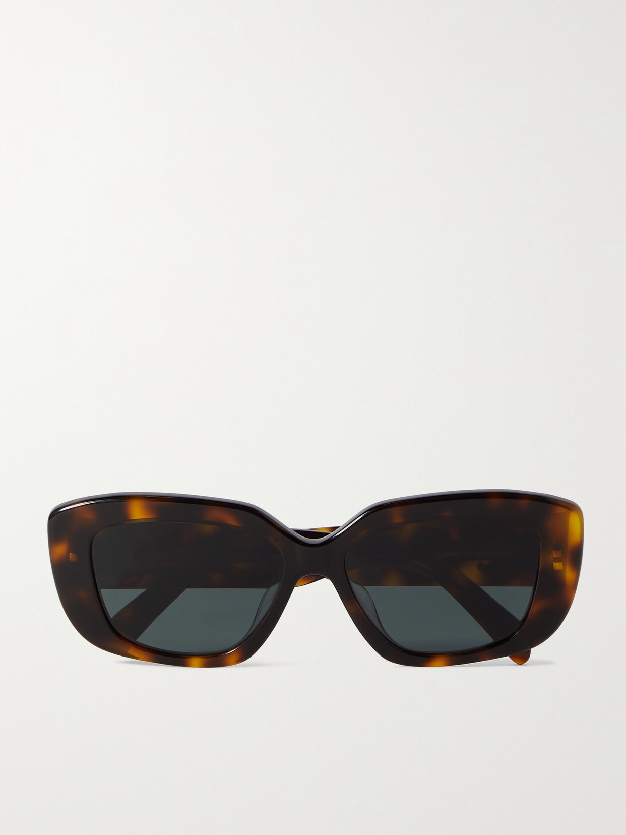 Celine Triomphe Rectangular-frame Tortoiseshell Acetate Sunglasses In Brown