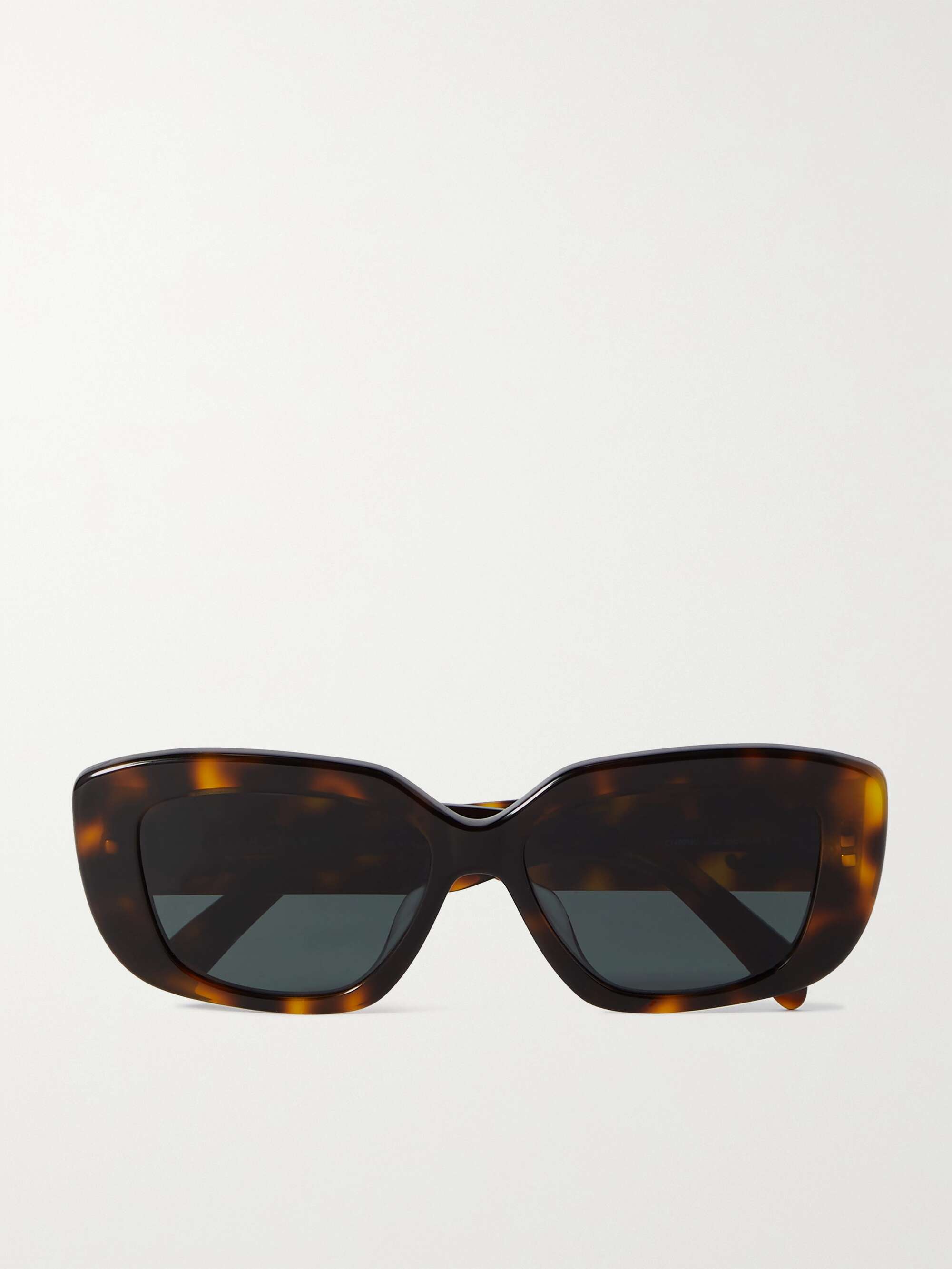 CELINE EYEWEAR Triomphe rectangular-frame tortoiseshell acetate ...