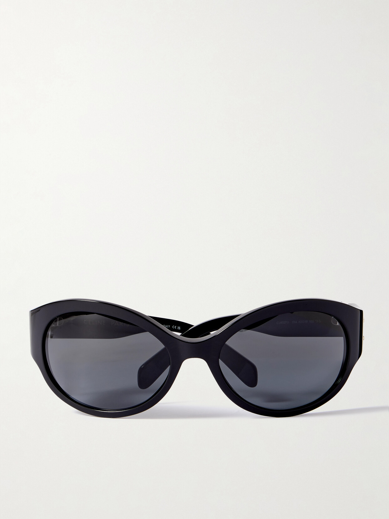 Celine Triomphe Oversized Round-frame Acetate Sunglasses In Black