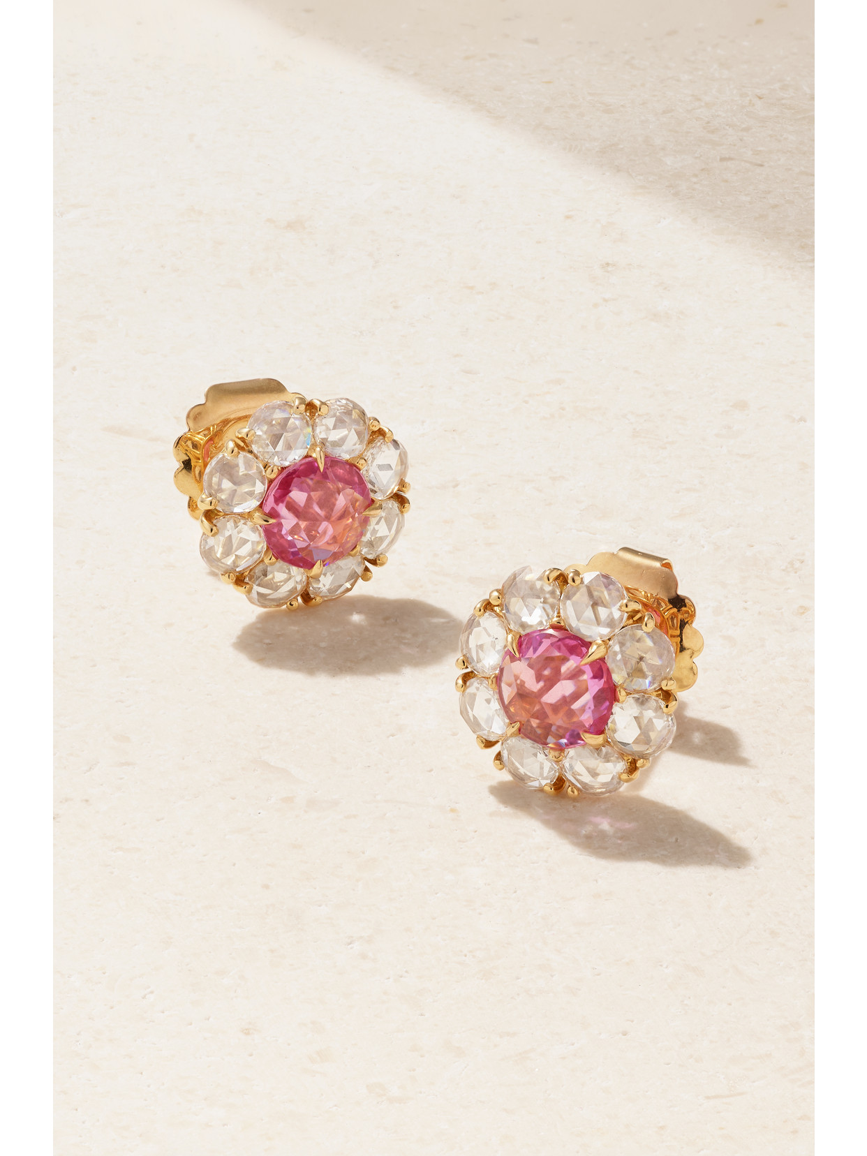 Bayco - 18-karat Rose Gold, Sapphire And Diamond Earrings - Pink
