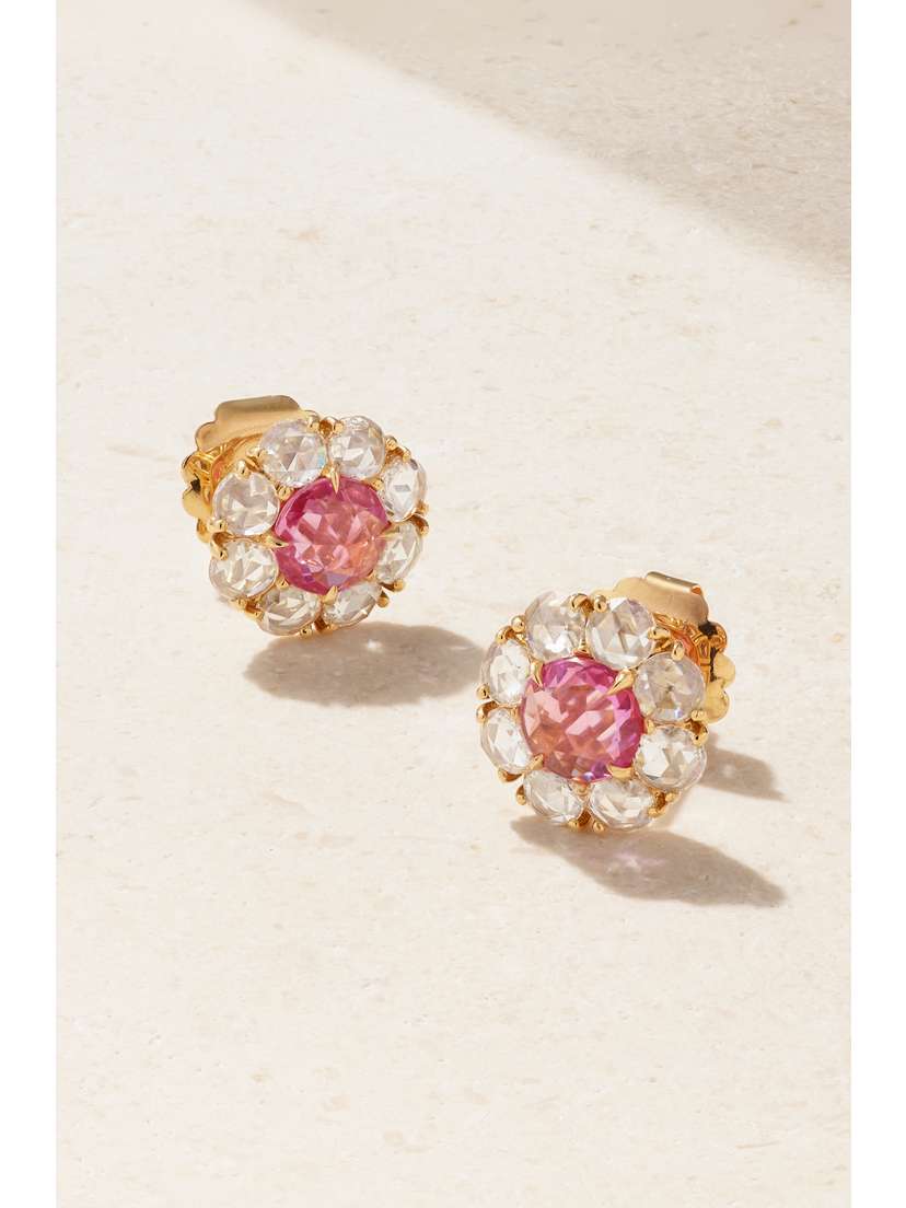 Bayco 18-karat Rose Gold, Sapphire And Diamond Earrings