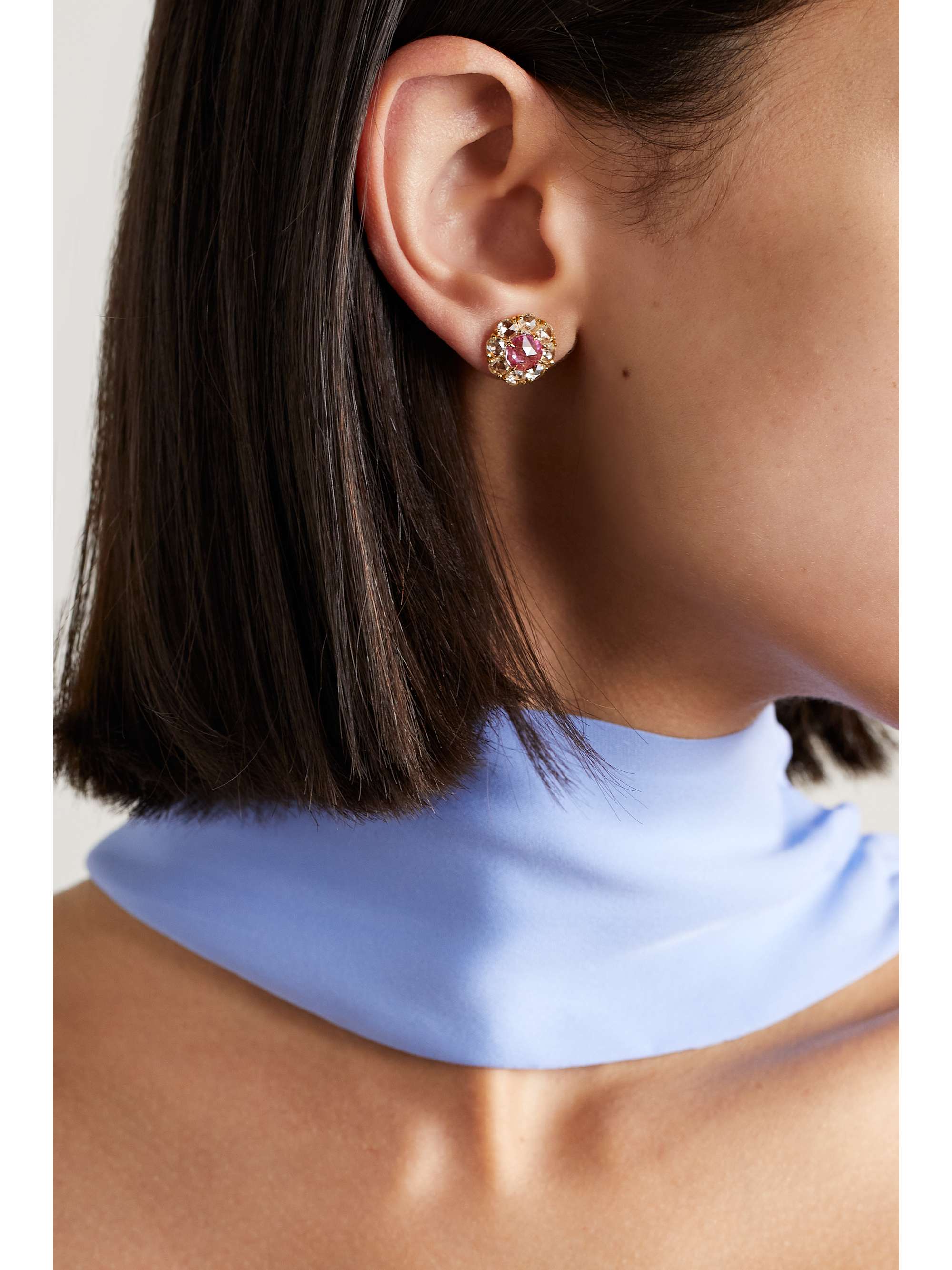 BAYCO 18-karat rose gold, sapphire and diamond earrings | NET-A-PORTER