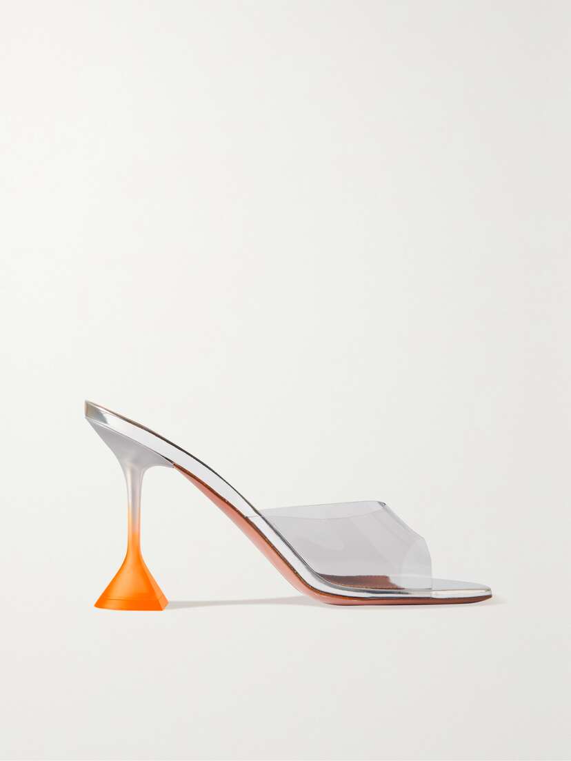 Amina Muaddi Lupita Pvc And Metallic Leather Mules