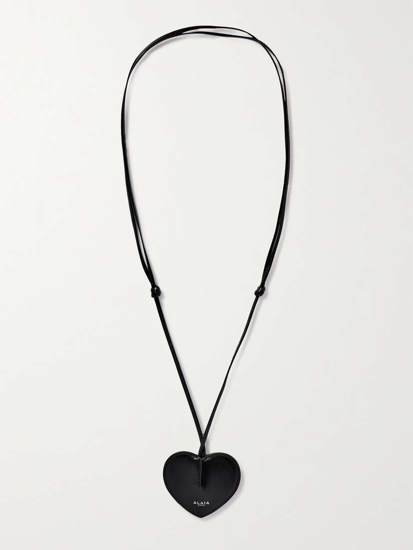 Alaïa Le Cœur Cloche Mini Leather And Silver-tone Keyring