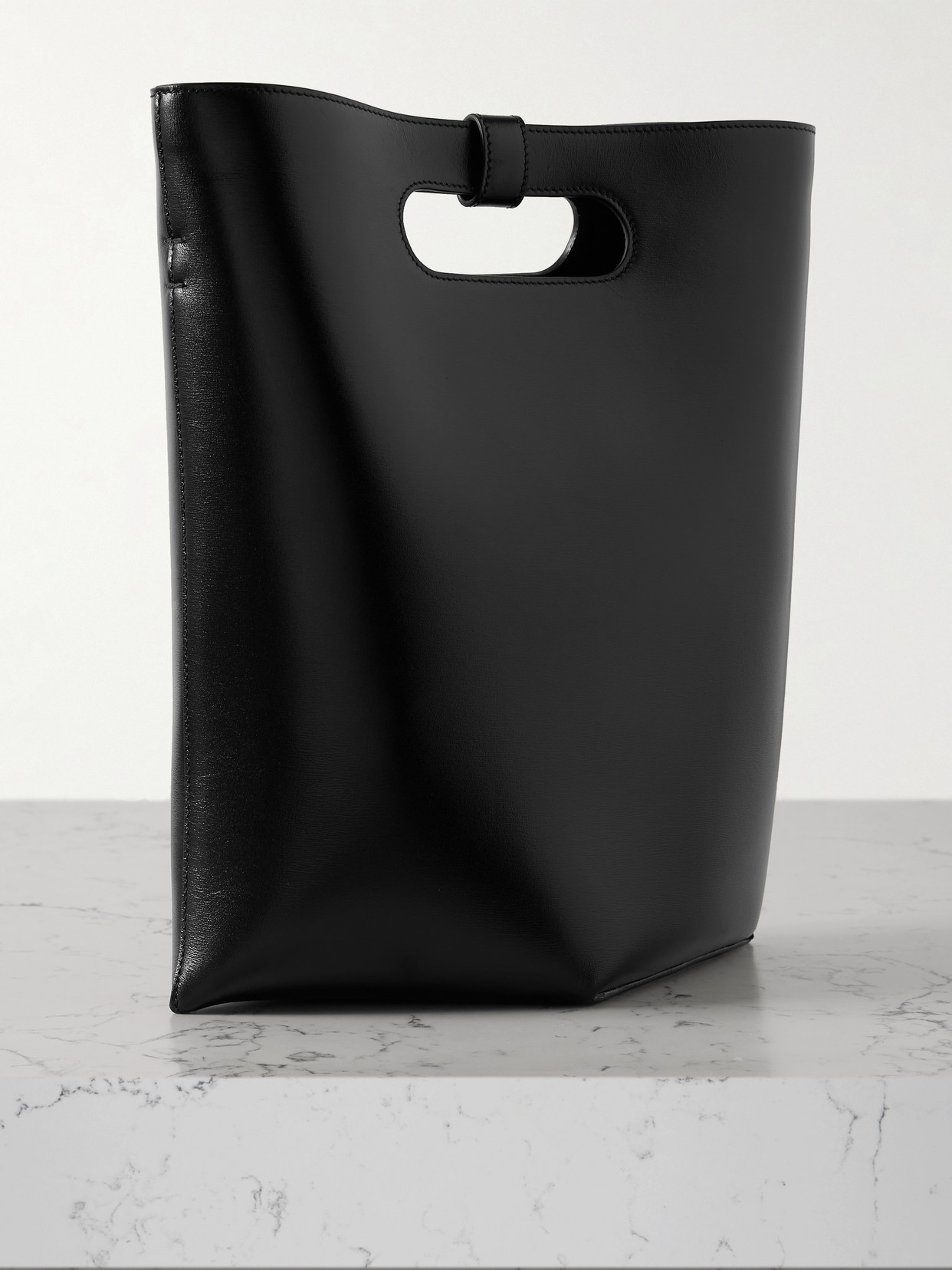Alaïa Small Folded Leather Tote Bag In Black | ModeSens