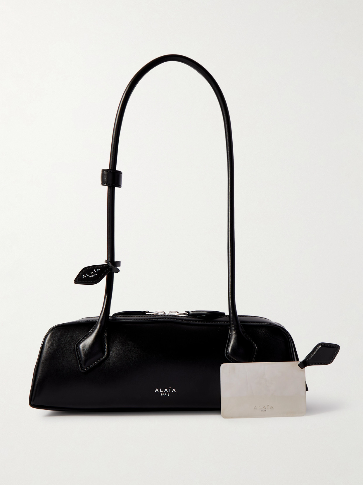 Alaïa Womens Alaia Le Teckel Branded-tag Leather Shoulder Bag In Black