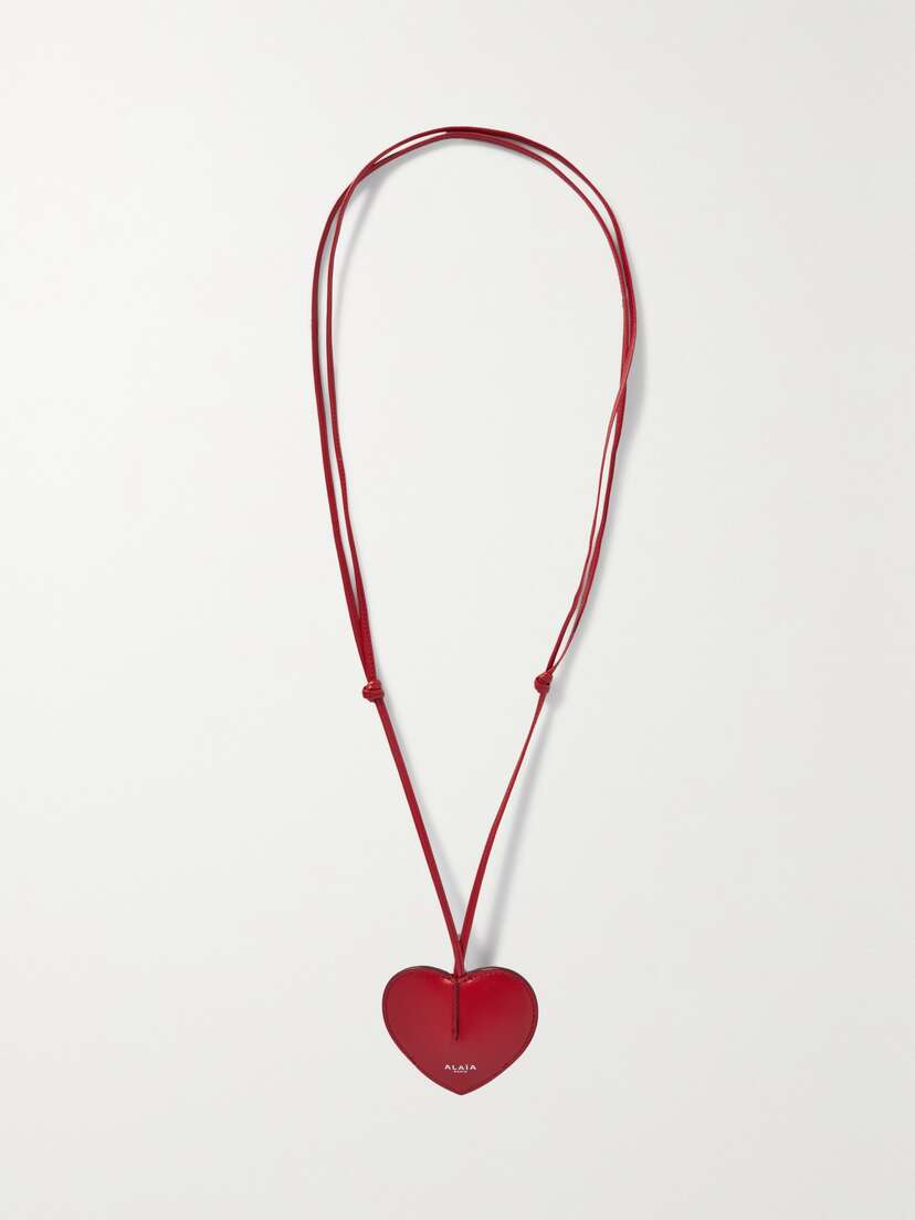 Alaïa Le Cœur Cloche Mini Leather And Silver-tone Keyring