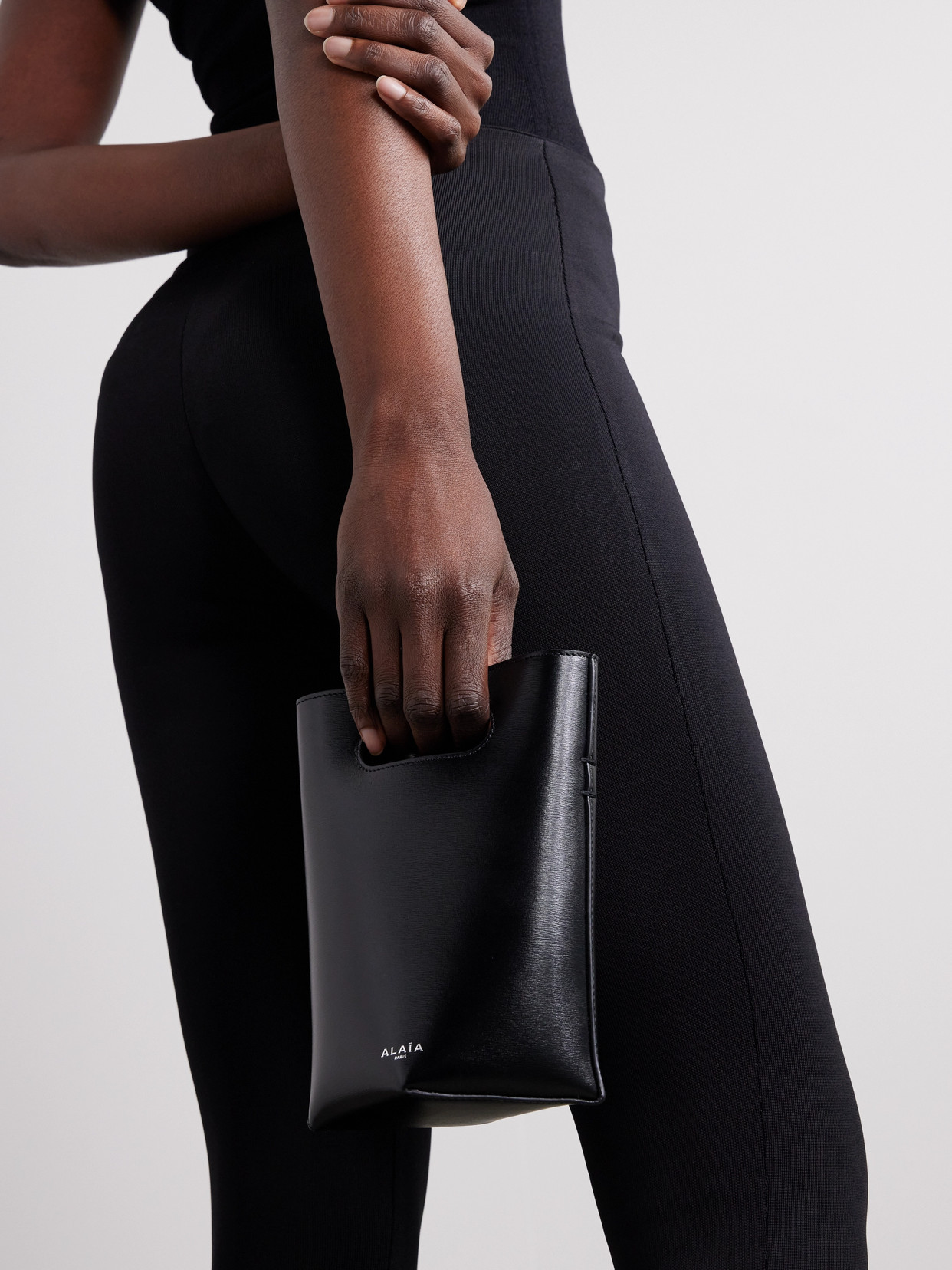 Alaïa Black Small Folded Tote In Black