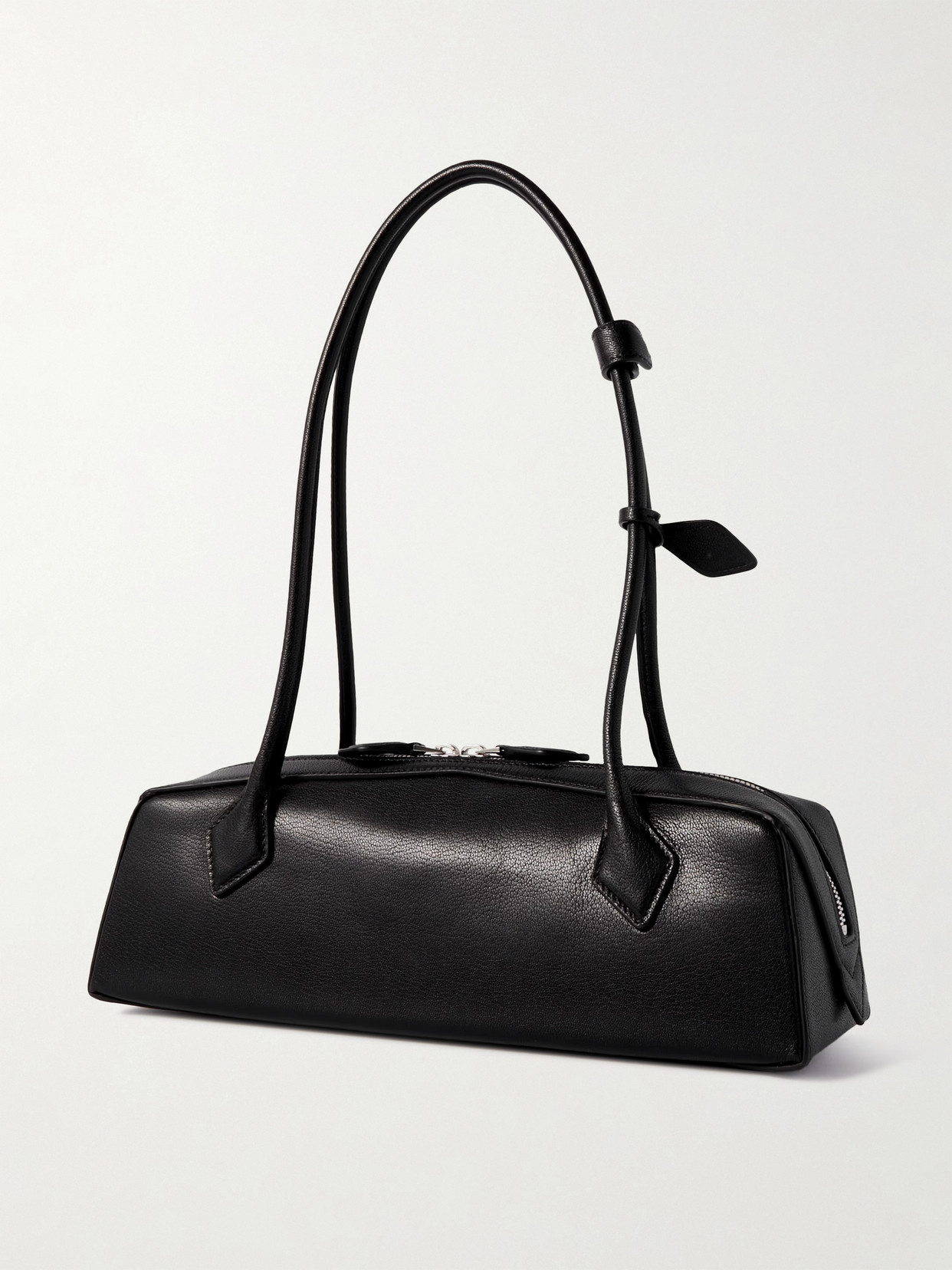 Alaïa Womens Alaia Le Teckel Branded-tag Leather Shoulder Bag In Black