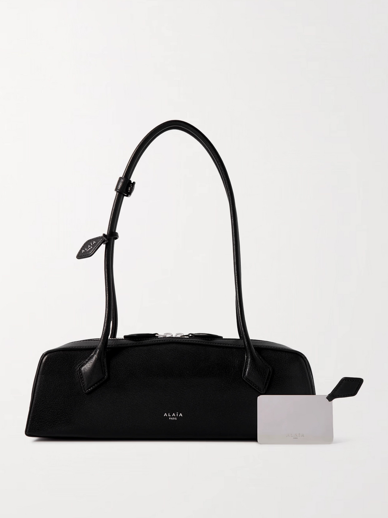Alaïa Womens Alaia Le Teckel Branded-tag Leather Shoulder Bag In Black