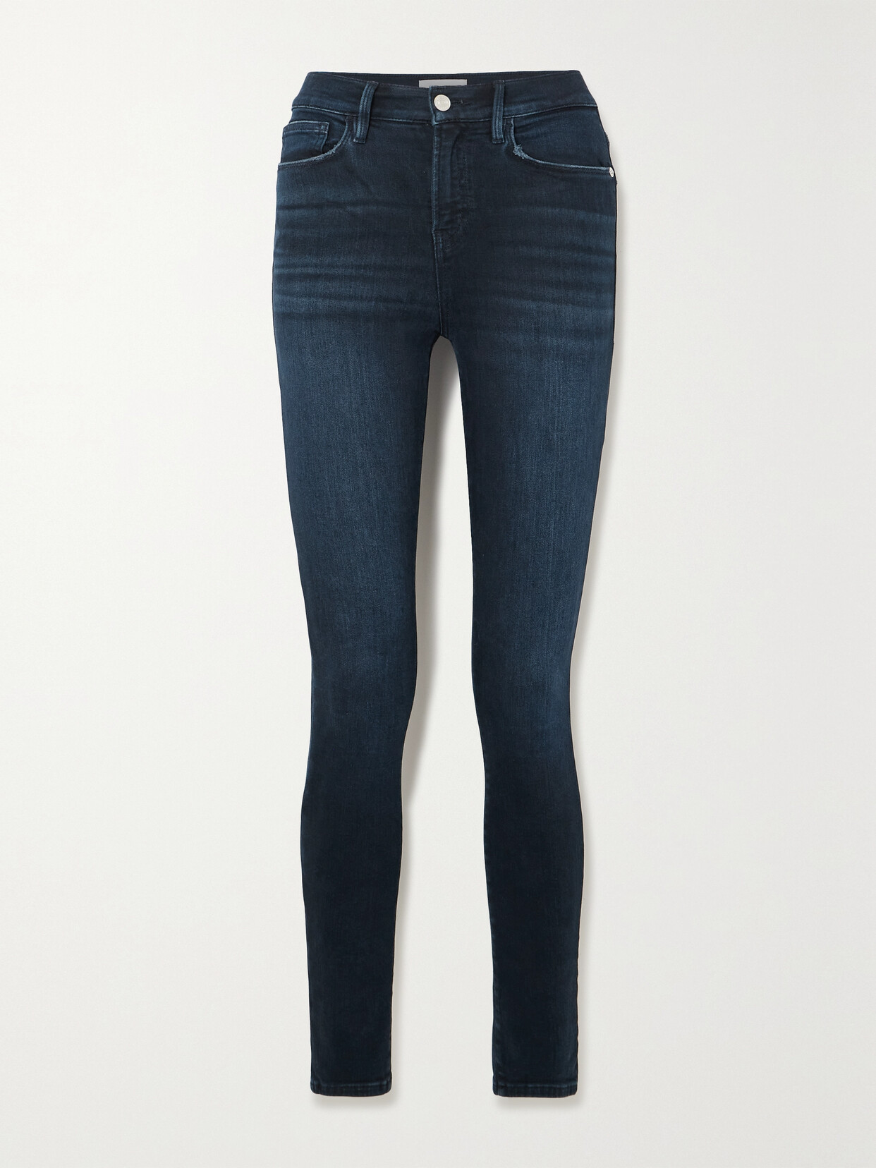 FRAME - Le High Distressed High-rise Skinny Jeans - Blue