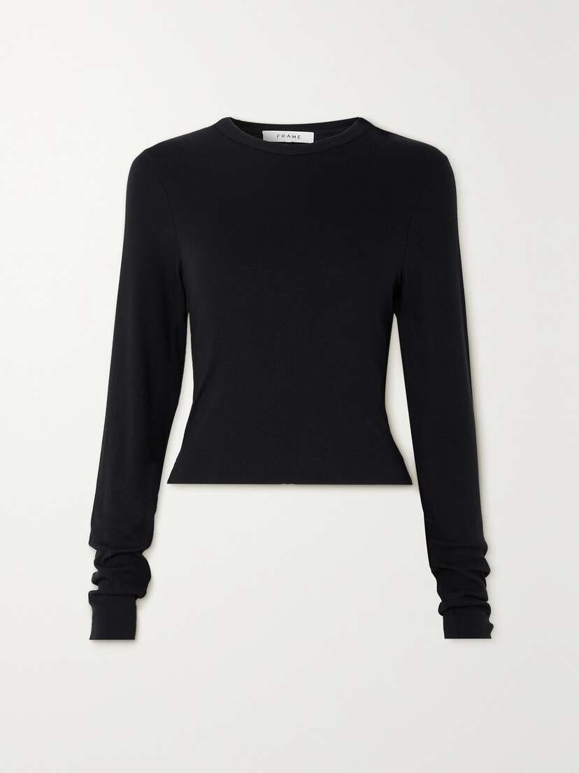 Frame Ribbed Stretch-modal Top