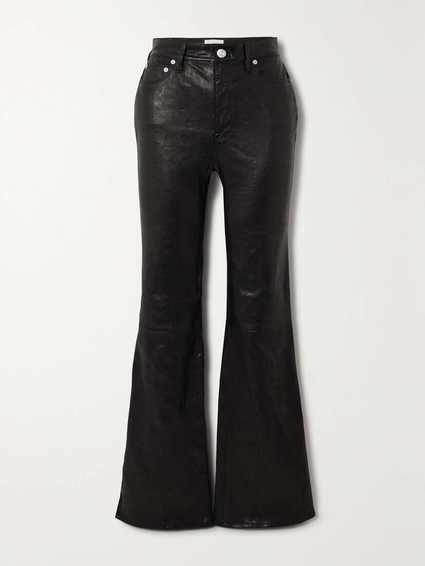 Frame The Slim Stacked Paneled Leather Bootcut Pants