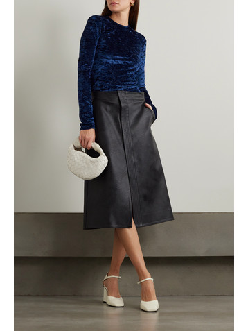 FRAME Crushed-velvet top