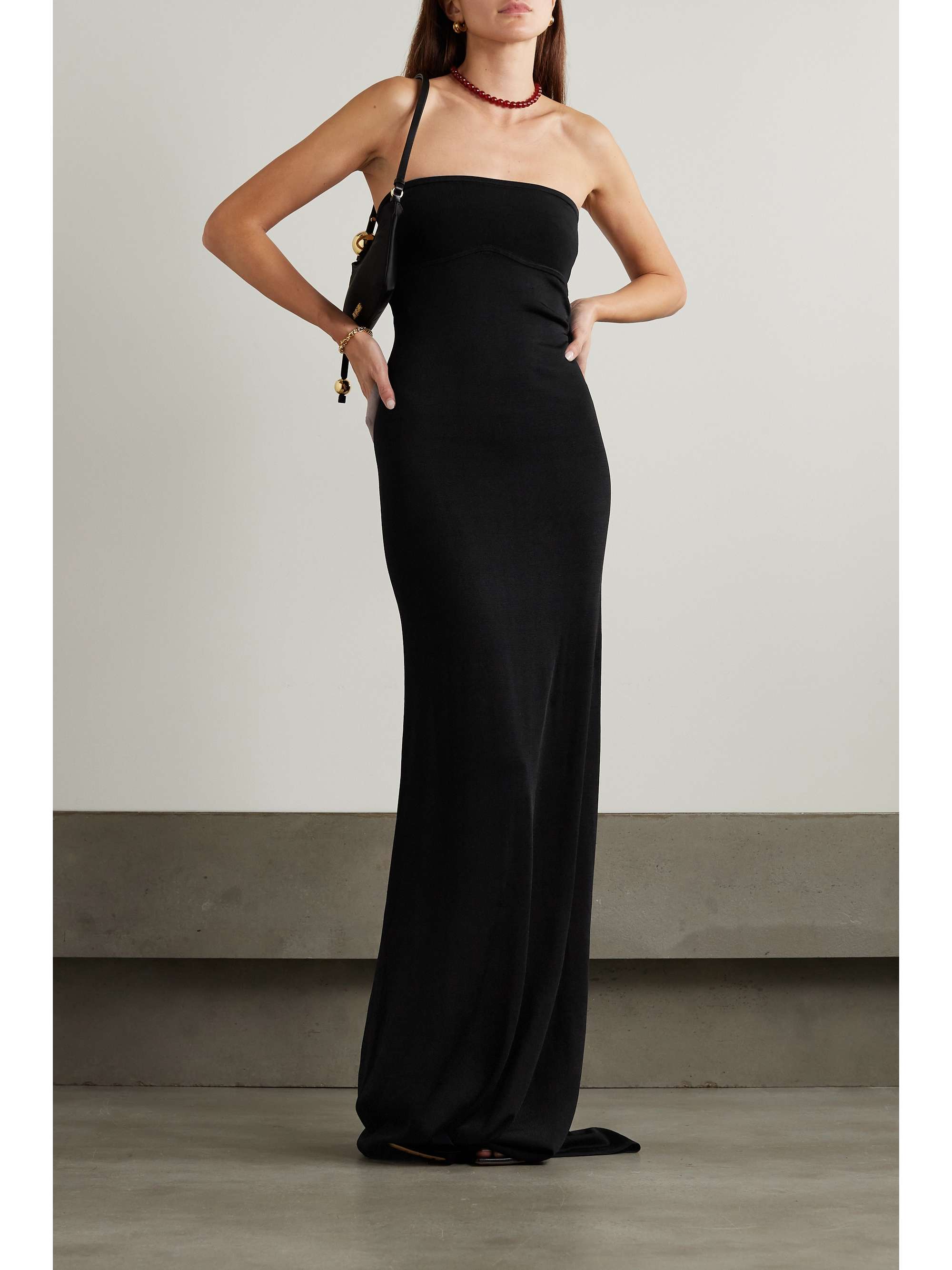 FRAME Strapless stretch-knit maxi dress | NET-A-PORTER