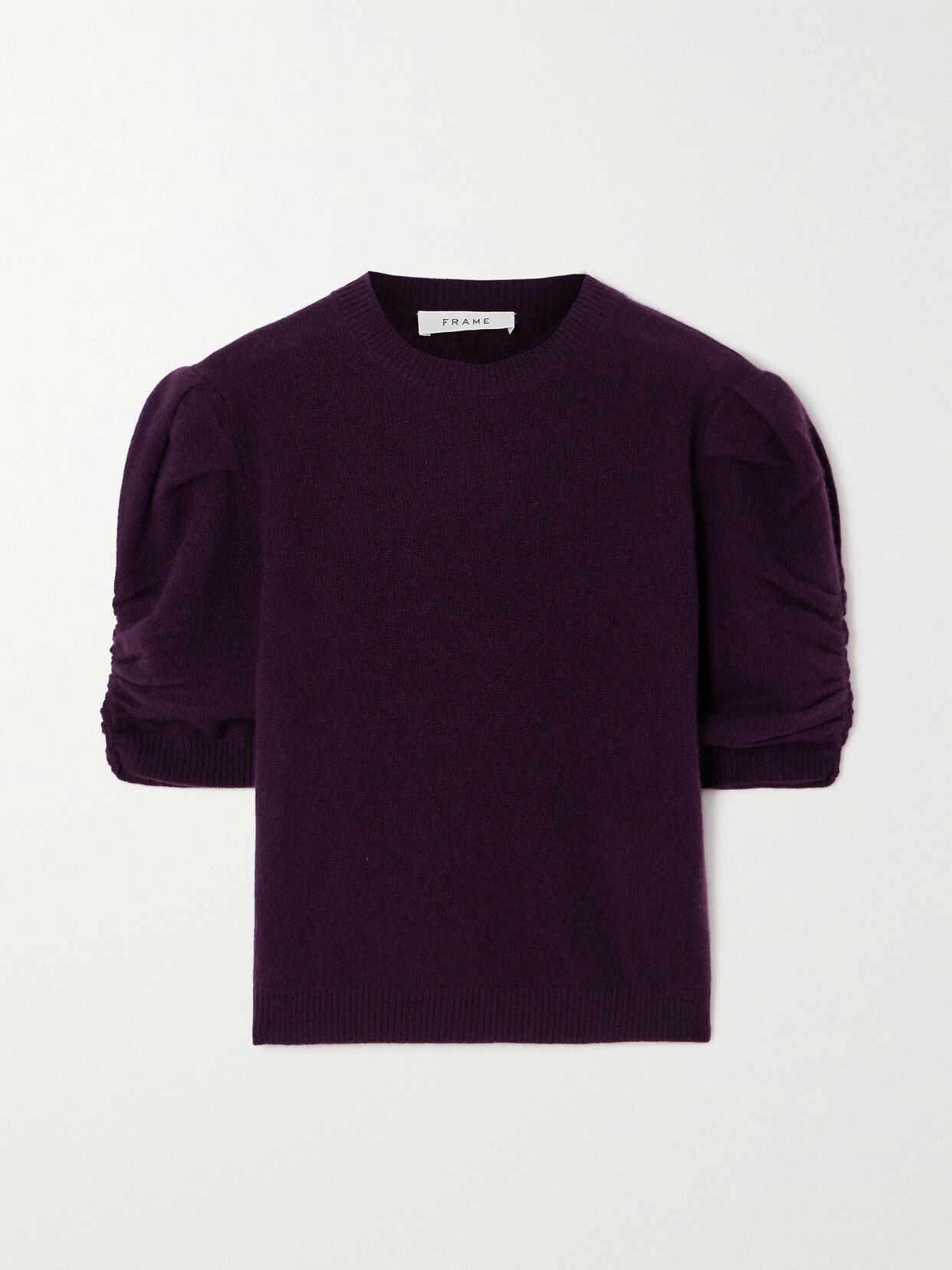 FRAME - Ruched Recycled Cashmere And Wool-blend Sweater - Purple