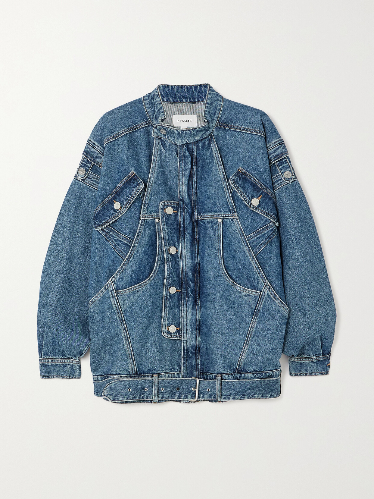 Shop Frame + Net Sustain The Mc Denim Jacket In Blue